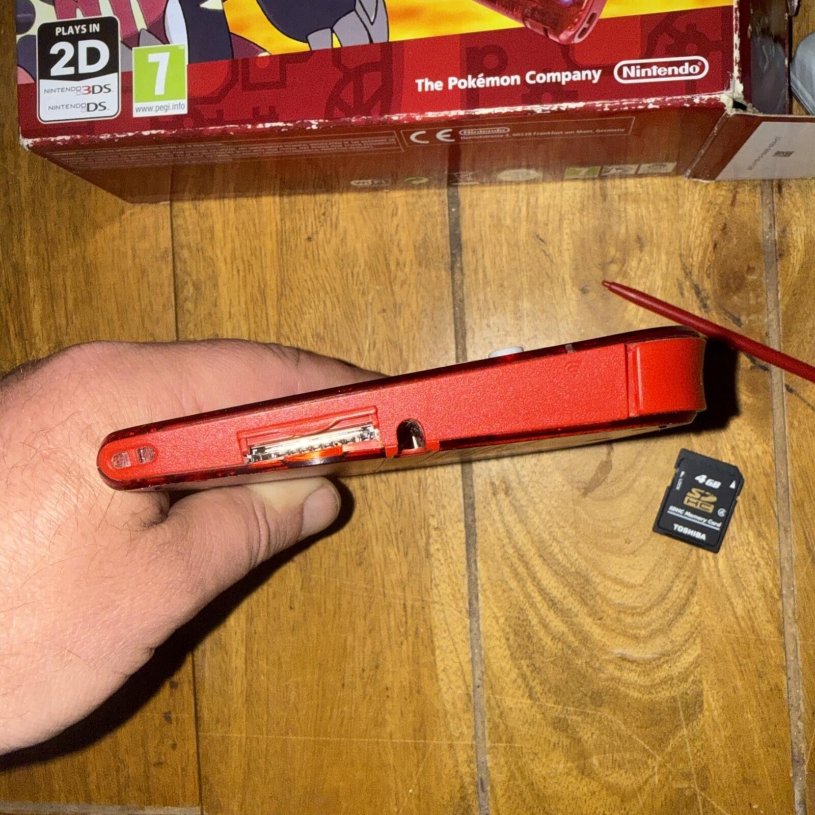 Nintendo 2DS Pokemon Red Handheld Console Clear Omega Ruby edition,rare boxed