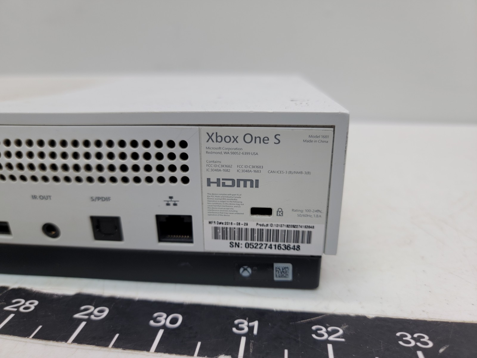 Microsoft Xbox One S Home Video Game System 1681 FOR PARTS