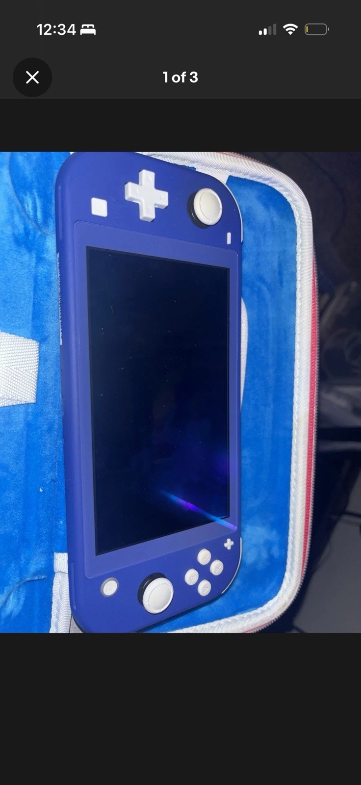Nintendo Switch Lite Handheld System Blue Console w/ Case