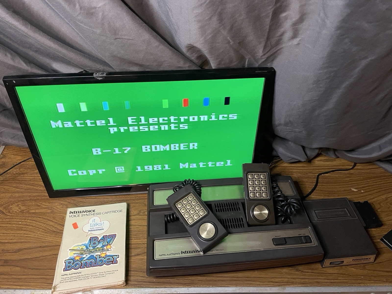 Intellivision Game Console Composite Mod + 32 CIB Games, Multicart, Intellivoice