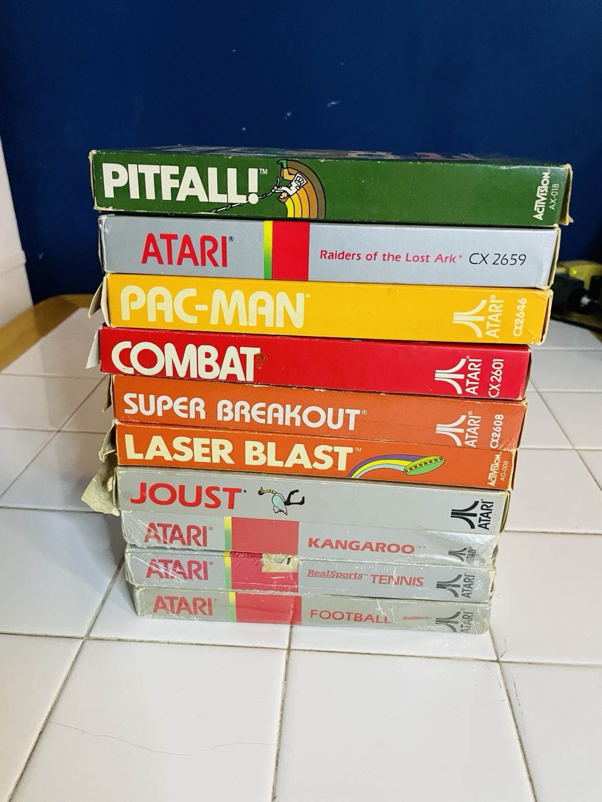 ATARI 2600 / SEARS TELE-GAMES HEAVY SIXER CONSOLE 10 Boxed Games & More Bundle