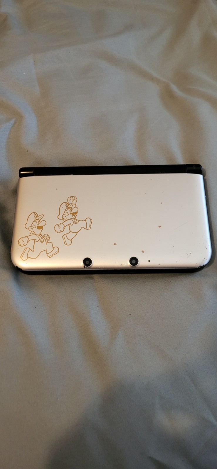 Nintendo 3DS XL Year of Luigi Edition Silver/Black 3D Handheld w/ Case +12 games