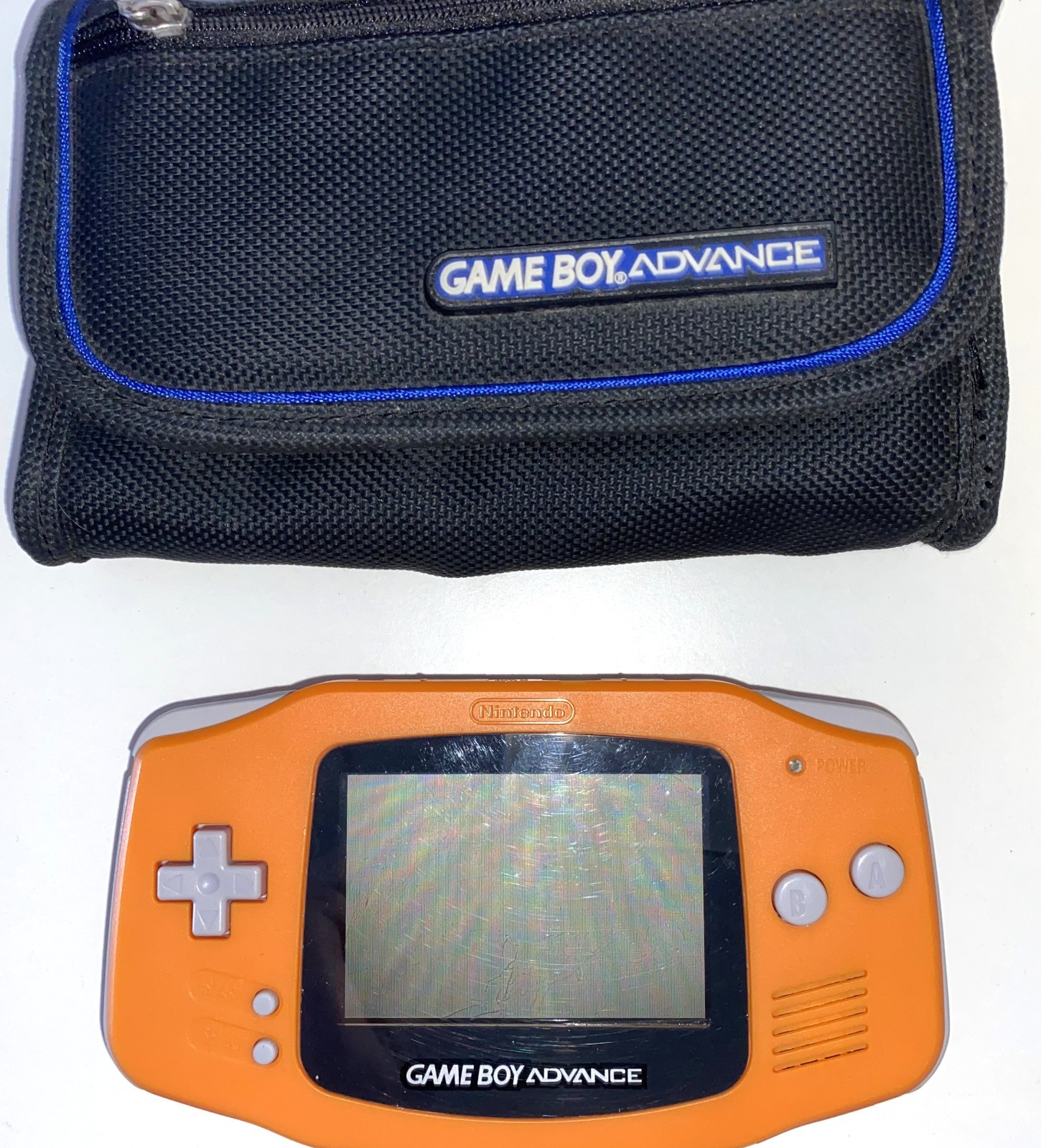 Nintendo Game Boy Advance Handheld System & case Funtastic Orange Spice GBA rare