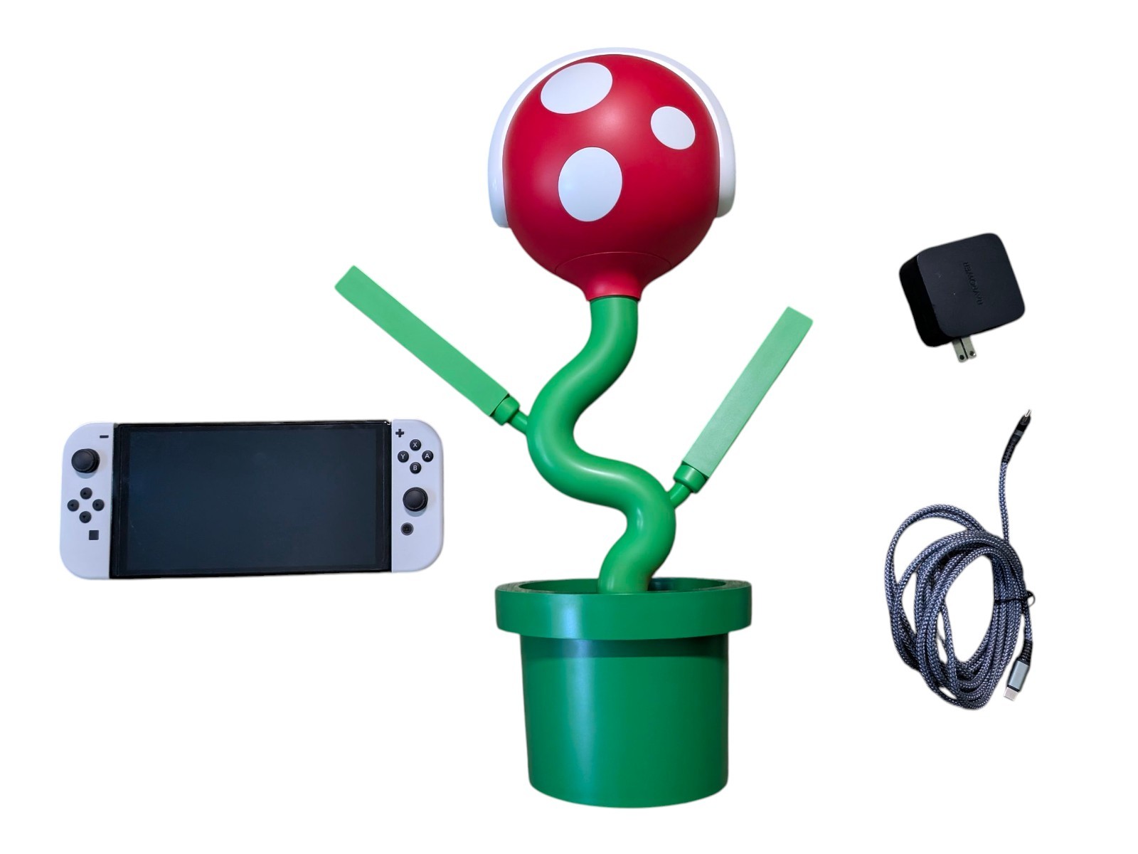 Nintendo Switch OLED Console, 256GB microSD, Powkong Tv Dock, grip, Charger