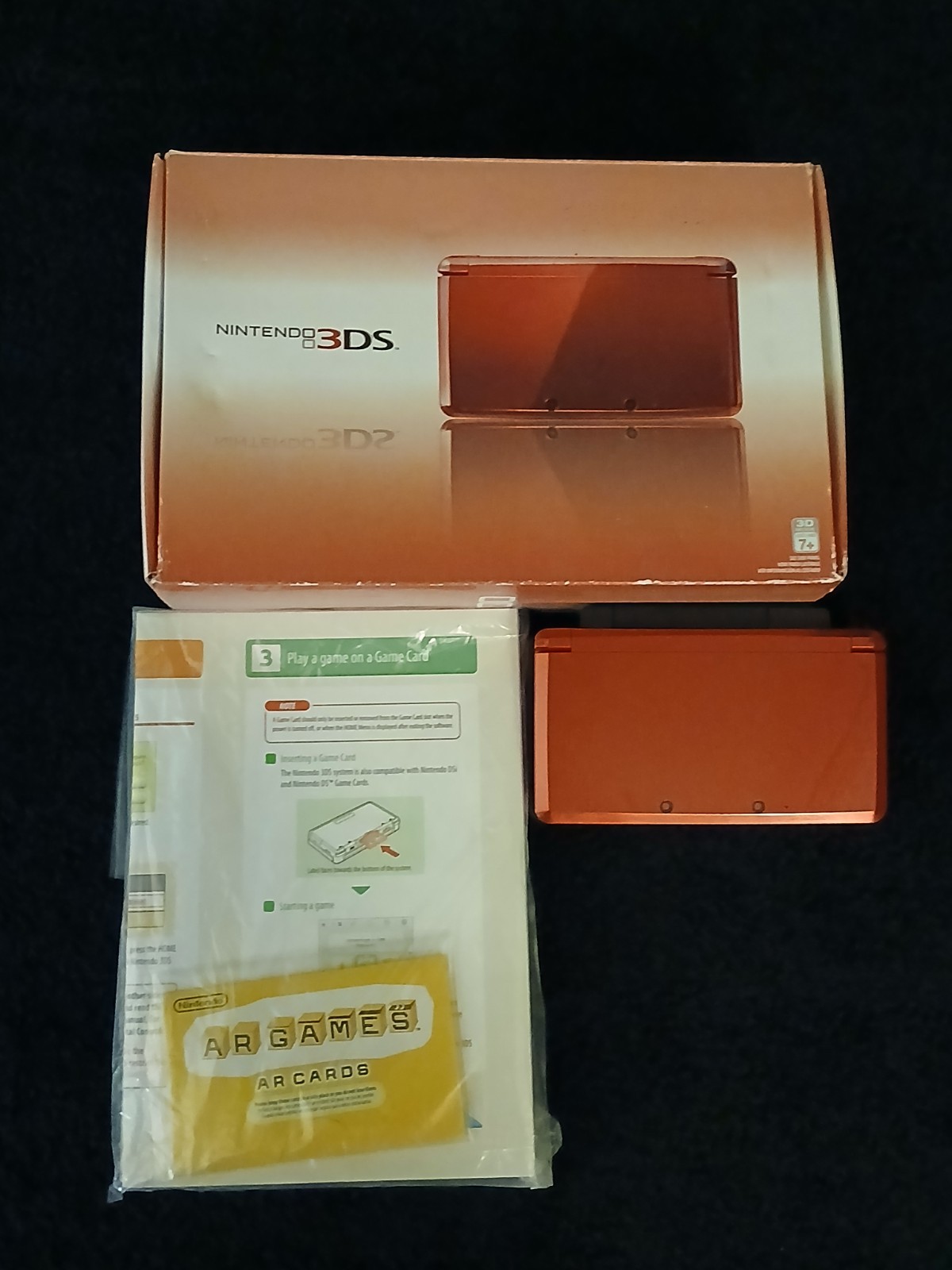 Nintendo 3DS Flame Red Handheld Console Complete w/Box & Charger w/12 Games Mint