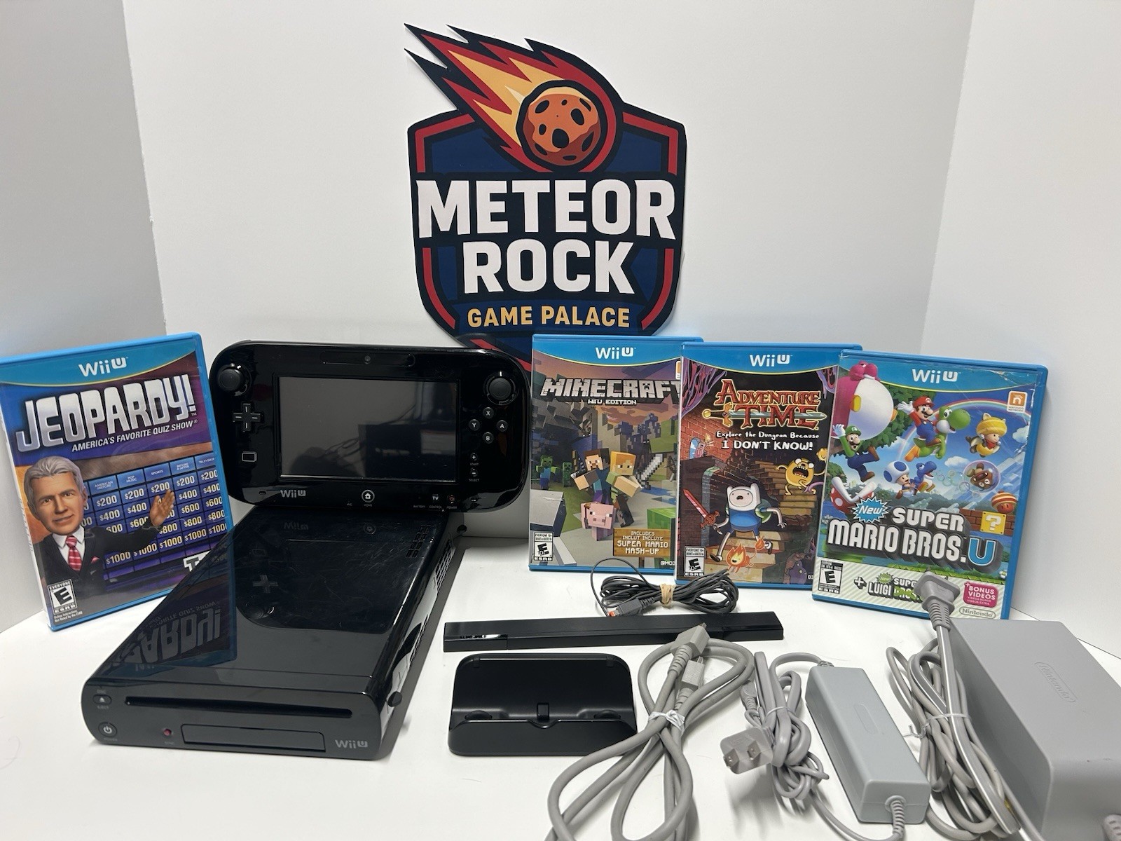 Nintendo Wii U 32GB Black Console Plus 4 Games – Working – Same Day Shipping