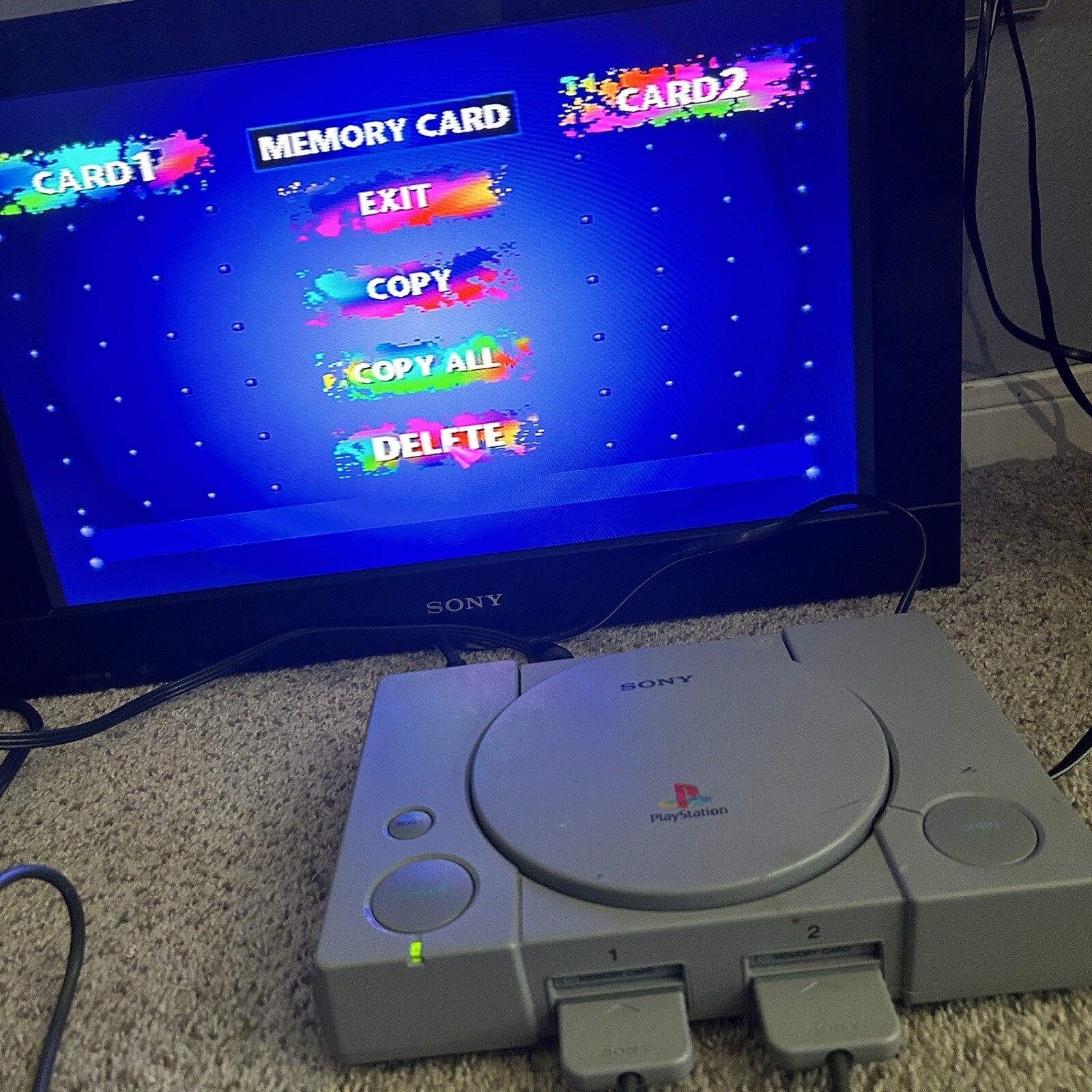 Sony PS1 PlayStation Console 2 Controllers Ready 2 Rumble Golden Tee Golf Tested