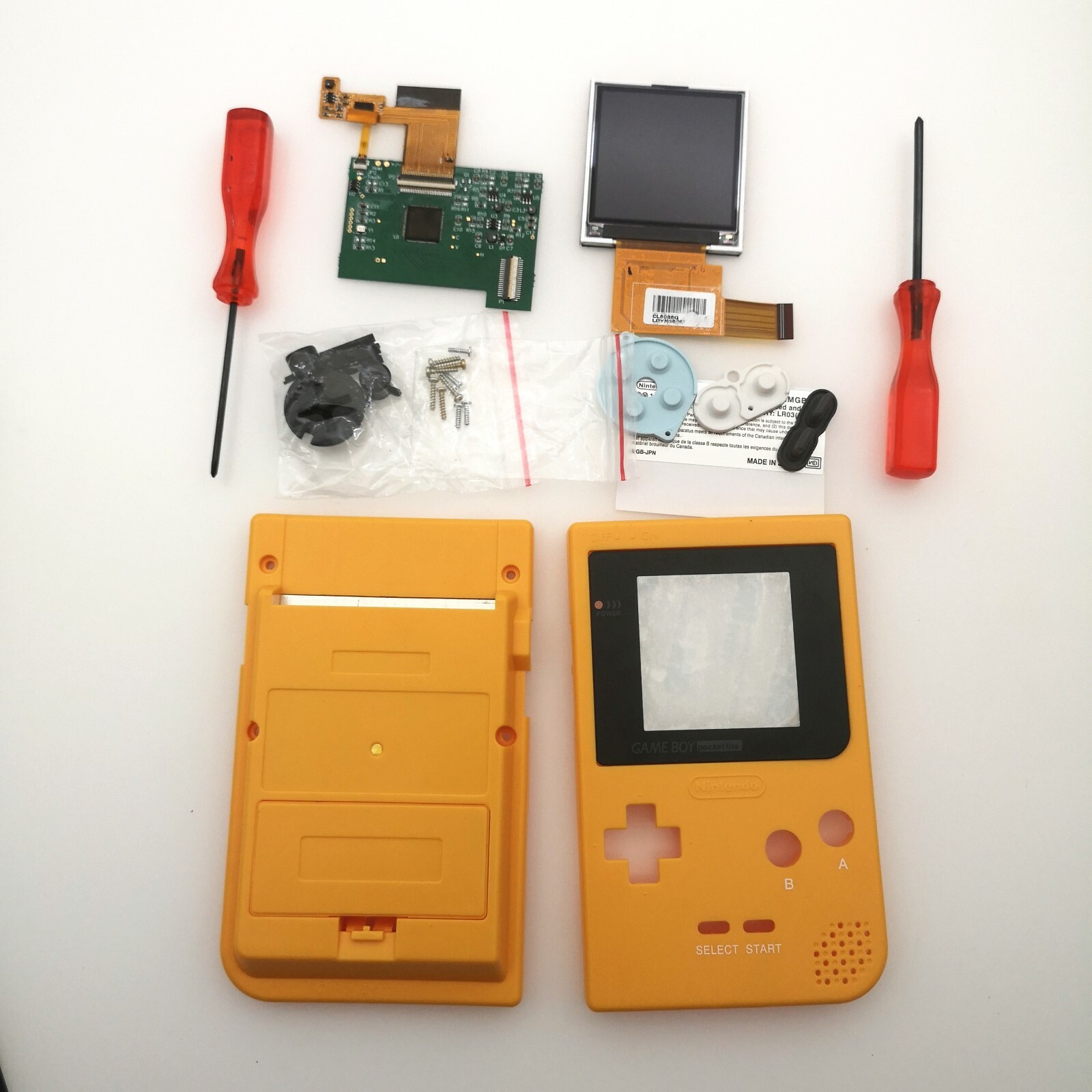 13 Colors GBP 5 Levels Brightness Backlight LCD Mod & GBP Housing shell Case