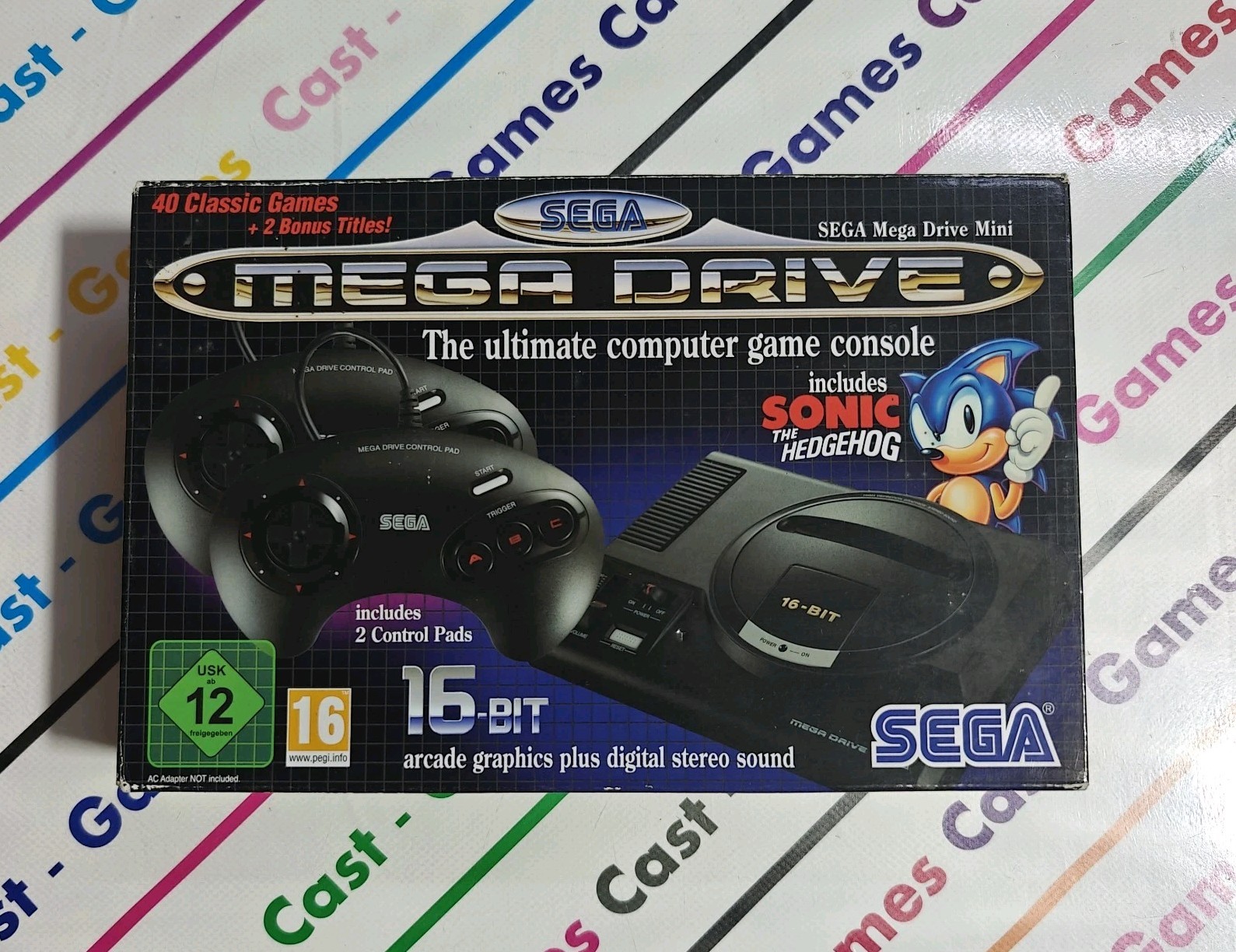MINI SEGA MEGA DRIVE CONSOLE COMPLETE MINT + 40 GAMES INCLUDED