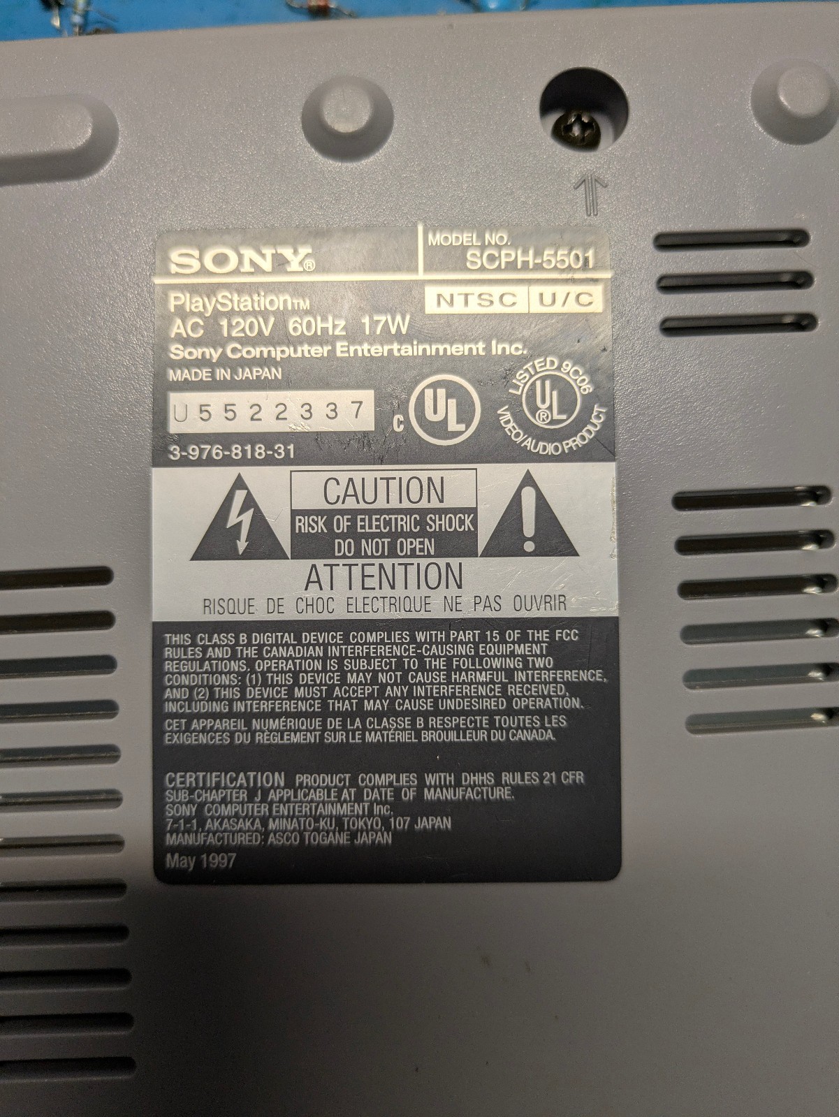 Sony Playstation 1 SCPH-5501 Console