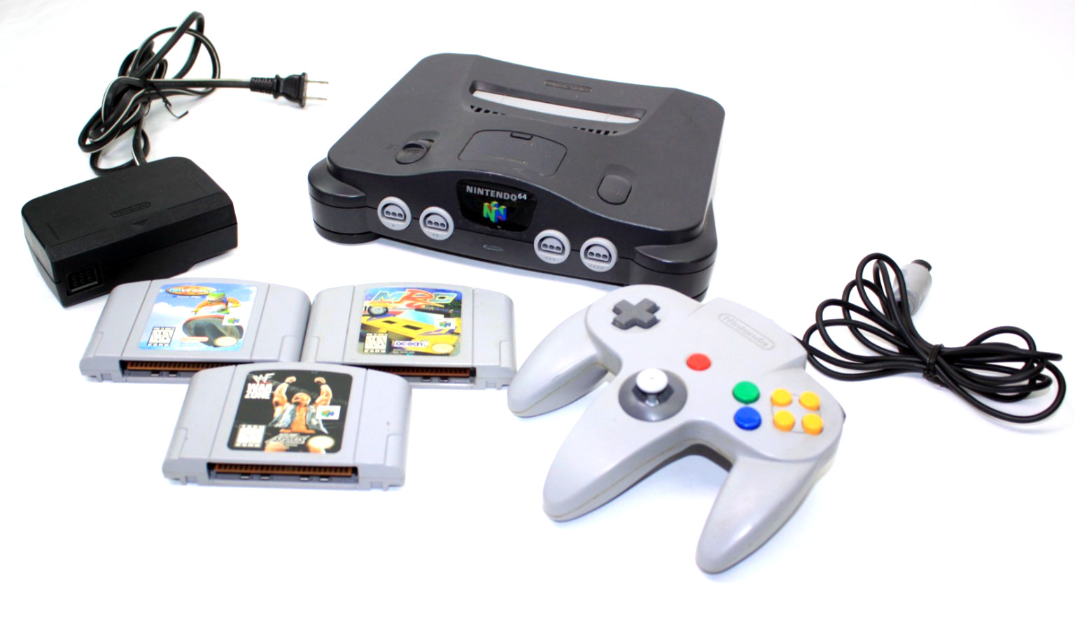 Nintendo 64 N64 Console NUS-001 w/ 3 Games Wave Race – MRC – WF War Zone