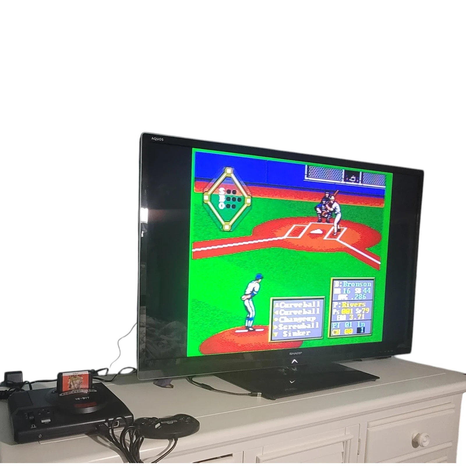 Sega Genesis Model 1 Console VA7 Cleaned Tested – OEM PSU Pad RF AV HardBall