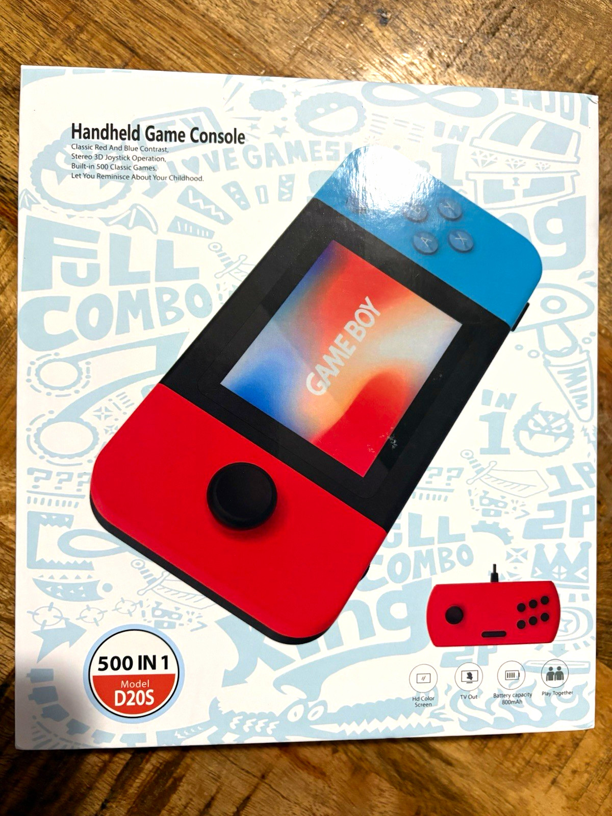 WOW D20S 500 in 1 Handheld System Red/Blue, TV Out, 720p, Region Free