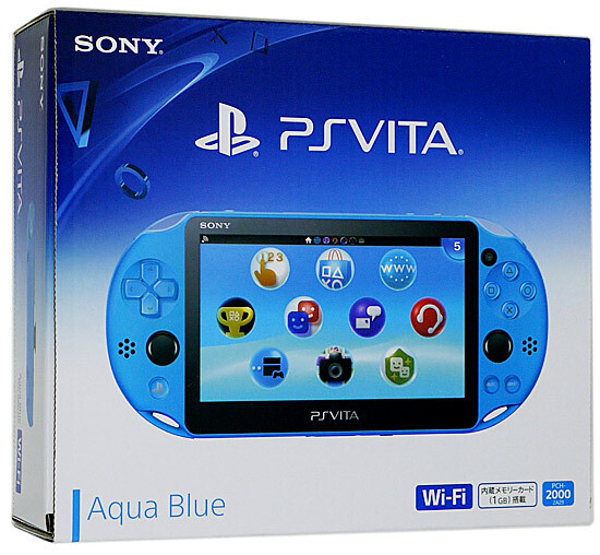 USED PS Playstation vita Wi-Fi model AQUA BLUE with all items ZA23 JAPAN