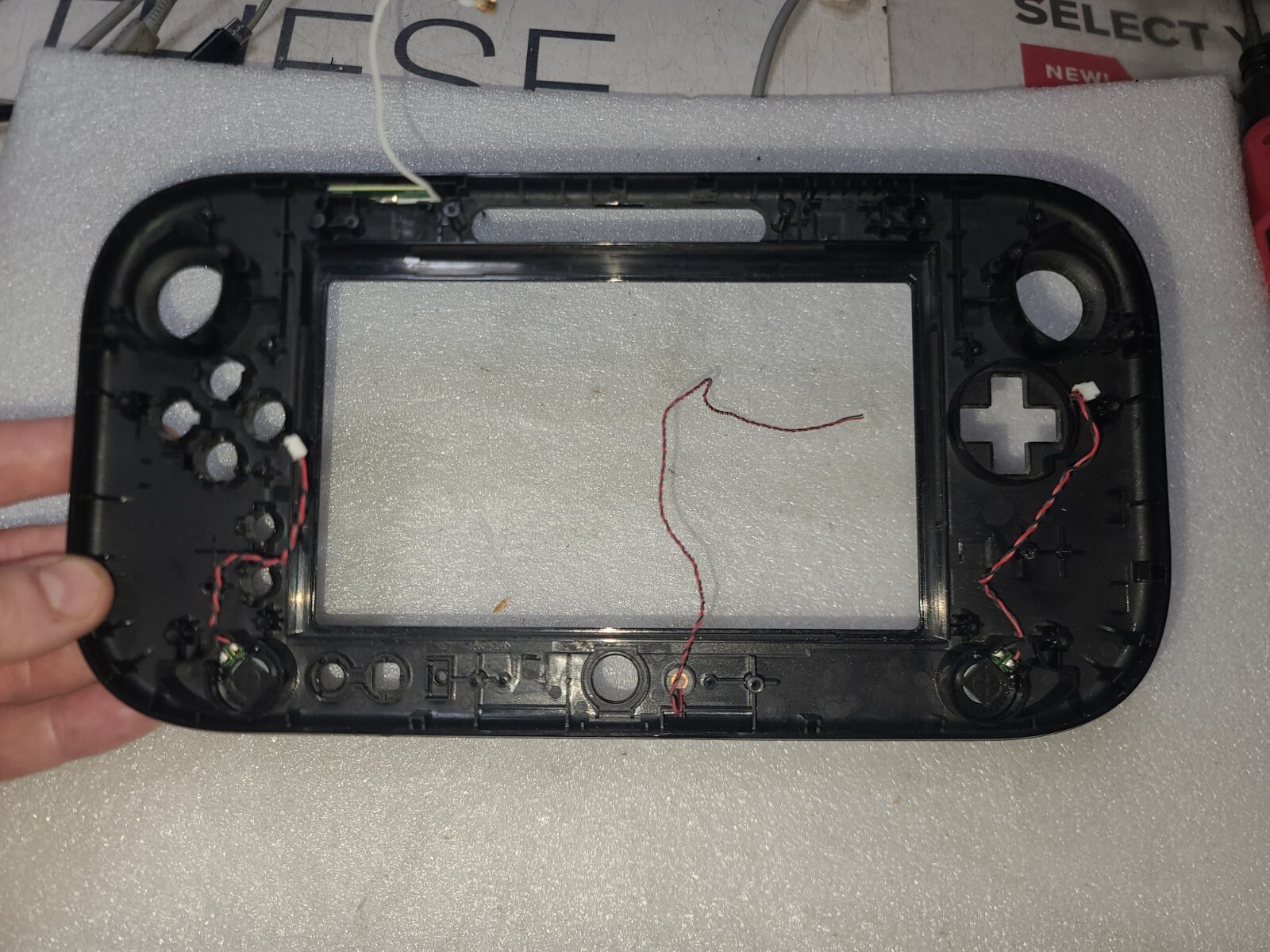 Nintendo Wii U Black Gamepad EMPTY Front Cover ONLY-Just OK Cosmetic-READ ALL