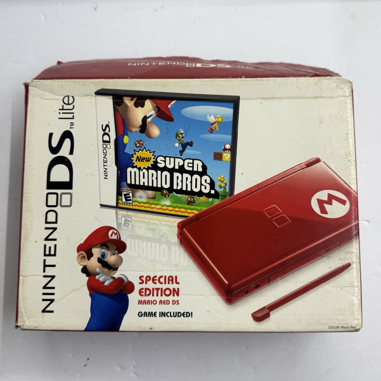 Box Only – Nintendo DS Lite Super Mario Bros Red Big Box Bundle Not Complete