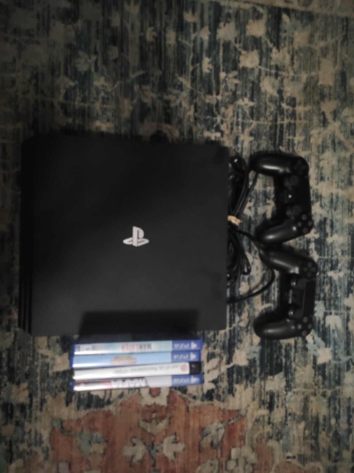 Sony PlayStation 4 Pro 1TB Console Bundle- Black. 2 Controllers And 4 Games