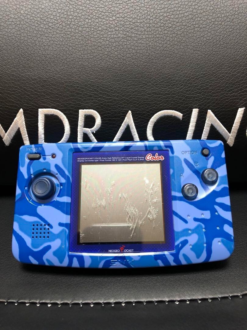 Neo Geo Pocket Color Console Camouflage Blue SNK NeoGeo 1999 Tested Working Used