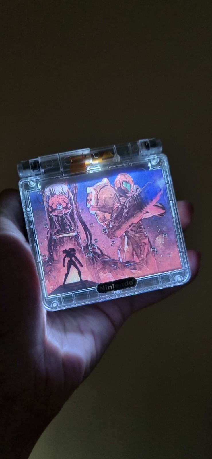 Backlit IPS LCD GBAsp Mod Nintendo Gameboy Advance SP LEDs Lamp Metroid