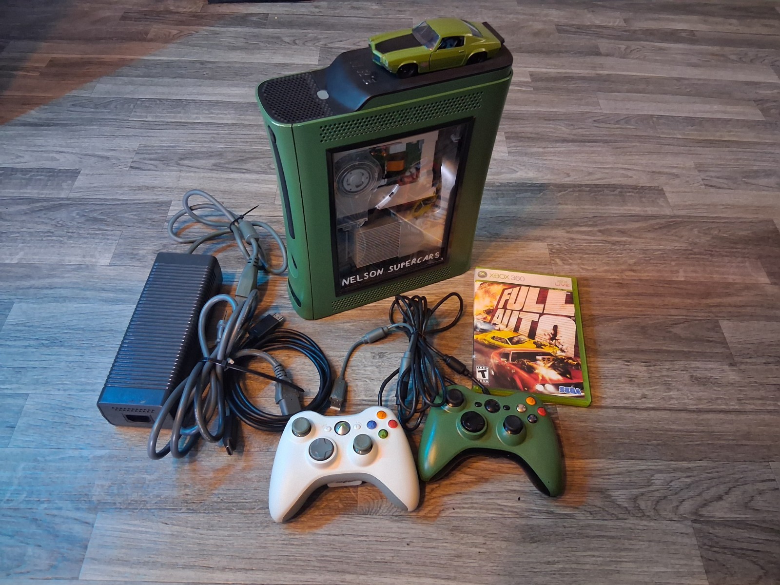 Xbox 360 Green Custom Supercars Console 60GB Tested W/ Game