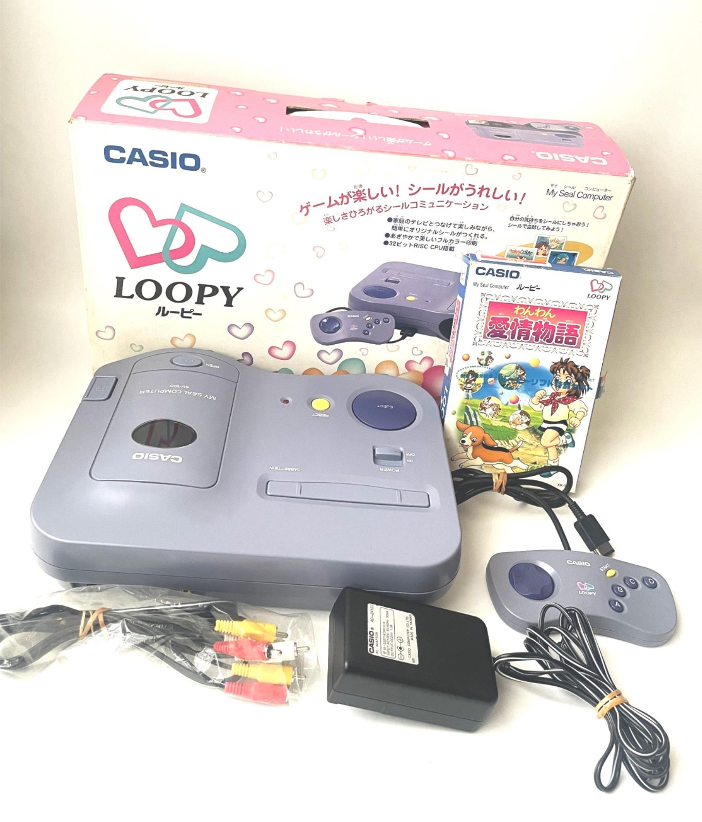 CASIO Loopy SV-100 My Seal Computer Console Boxed Used Japan Rare Set with Video