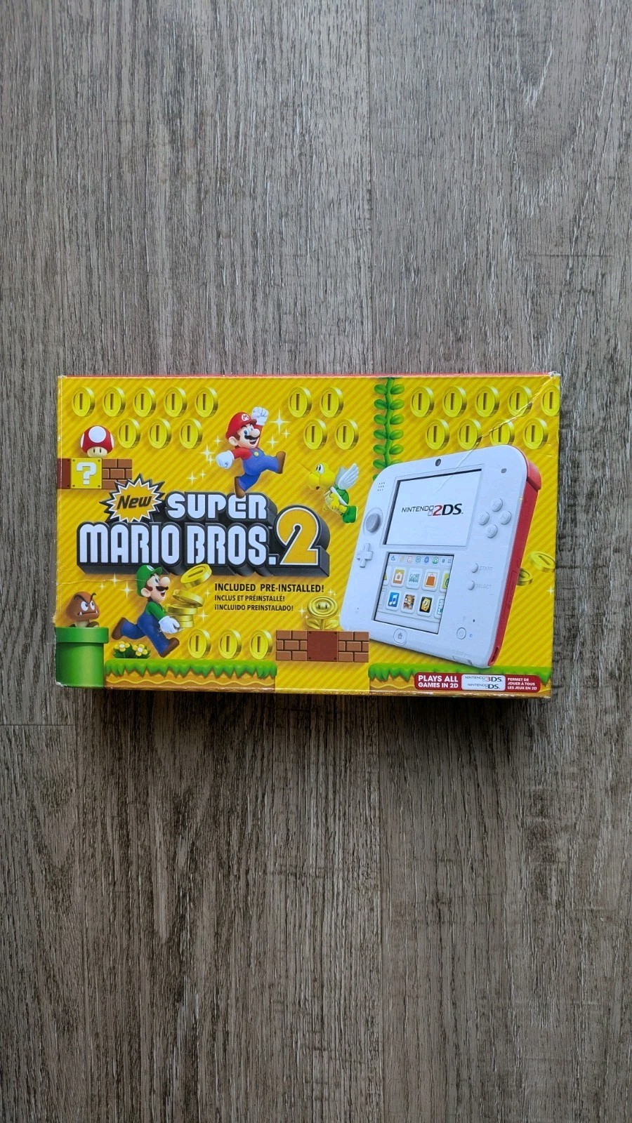 New Super Mario Bros. 2 Nintendo 2DS System Console PACKAGING ONLY Red White