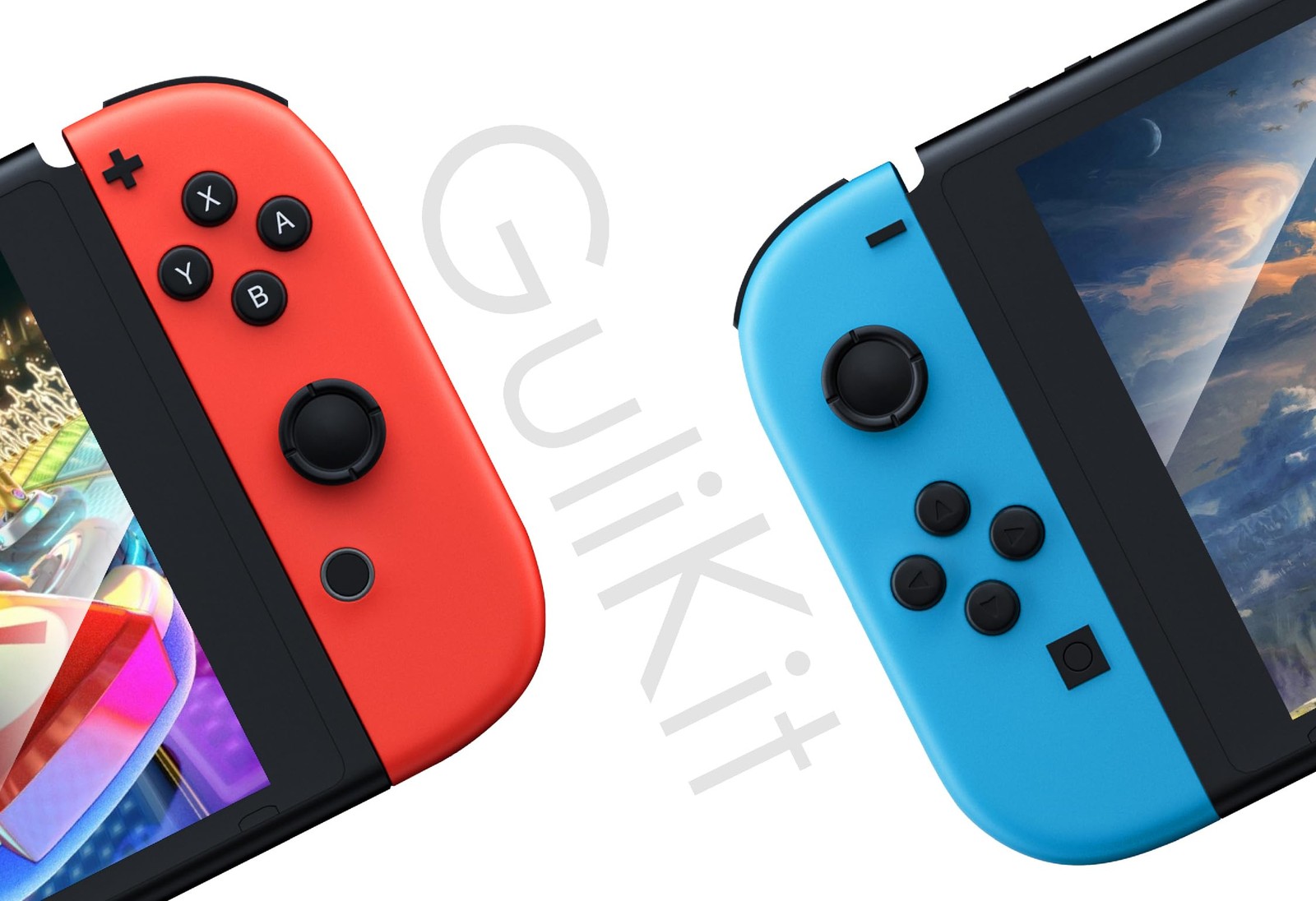 GuliKit Switch Joysticks Replacement, Updated Anti-Drift TMR Black