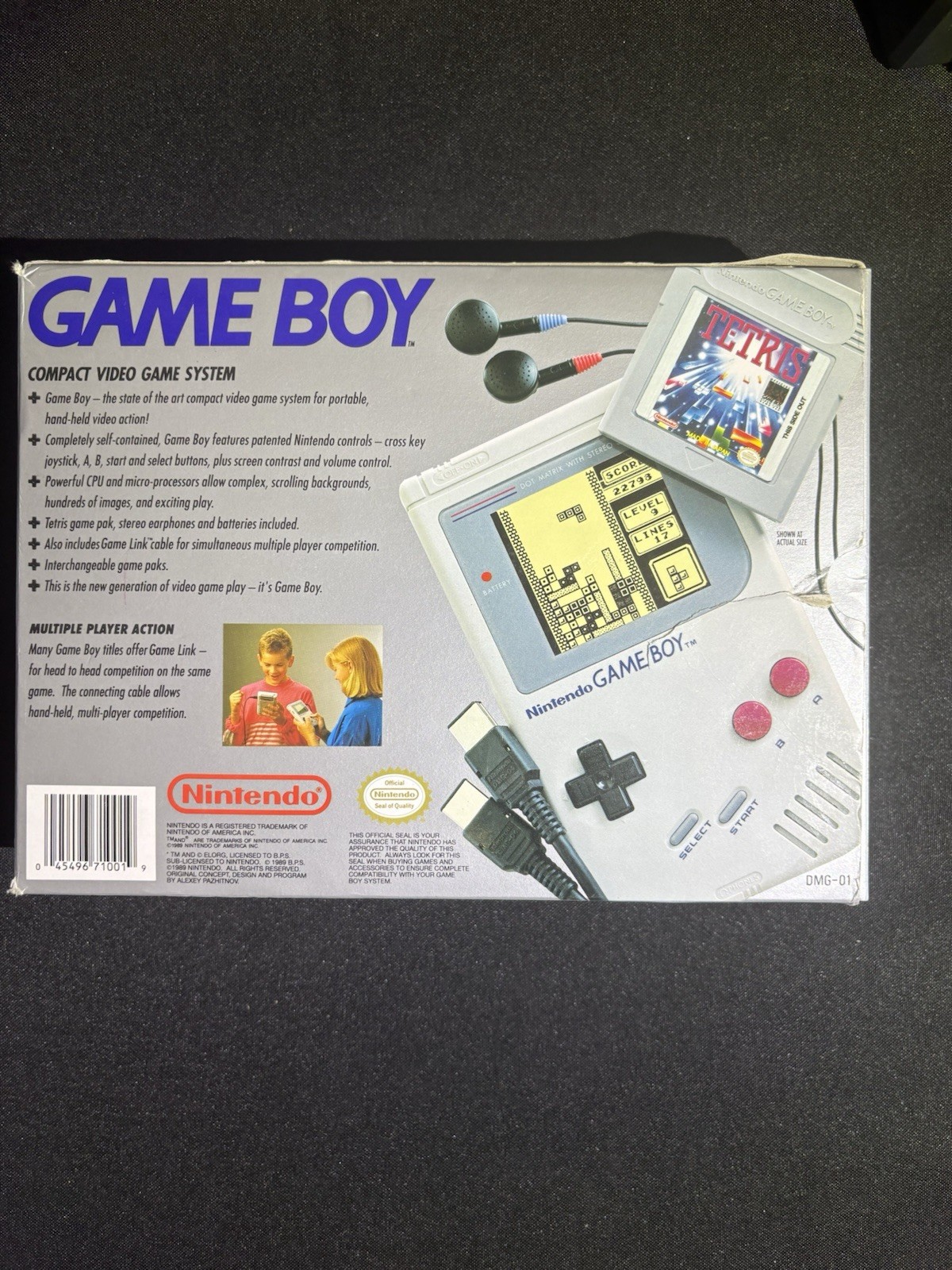 Original Nintendo Game Boy – Open Box – Acrylic Box – Tetris Game – Read Desc**