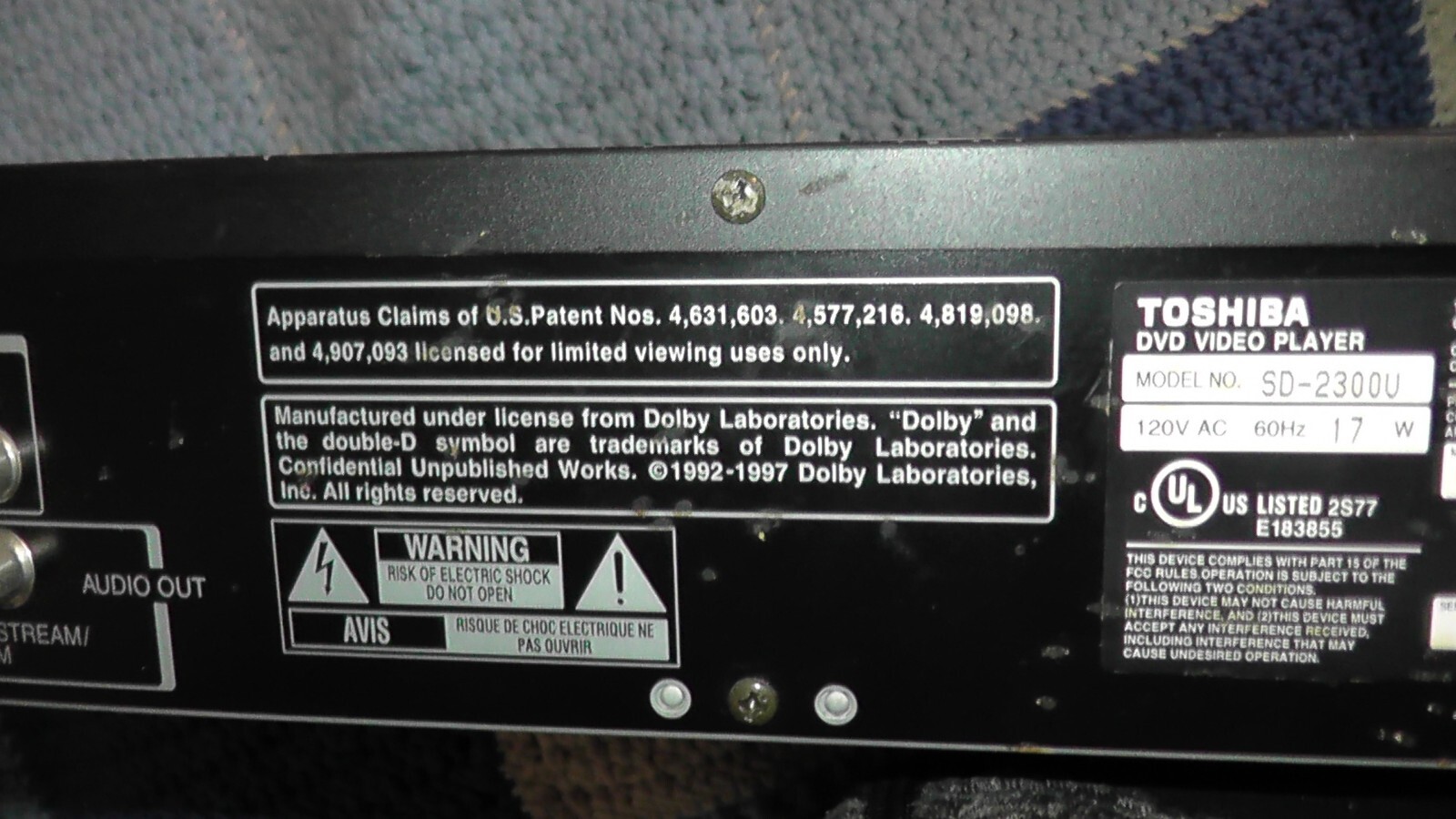 UNTESTED NUON TOSHIBA SD-2300 DVD PLAYER GAME SYSTEM CONSOLE SAMSUNG REMOTE GAME