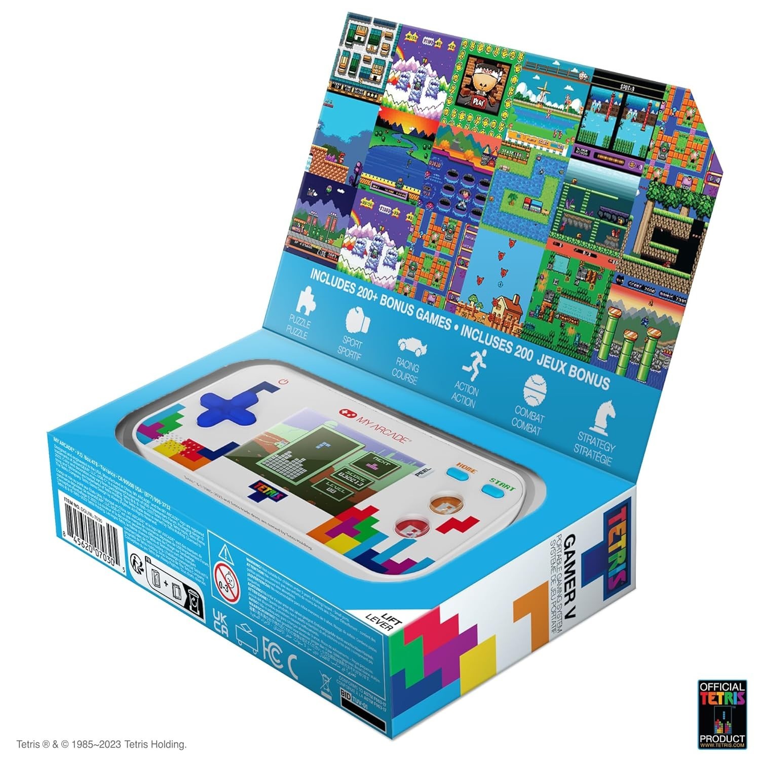 Tetris Game Handheld Electronic With 200 Bonus Games Portable Puzzle Device