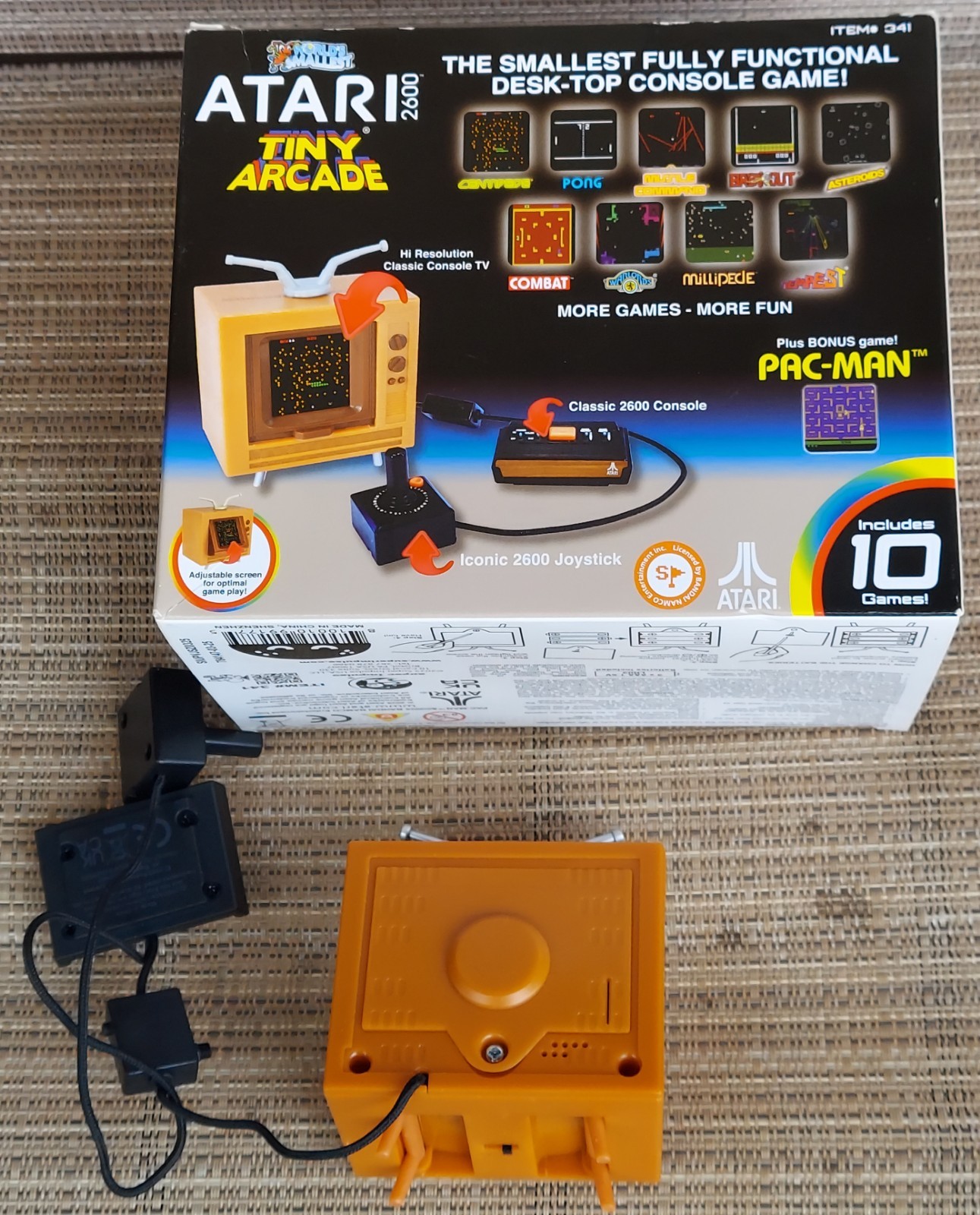 ATARI 2600 World’s Smallest TINY ARCADE Console 10 Games 80’s Retro TV NICE