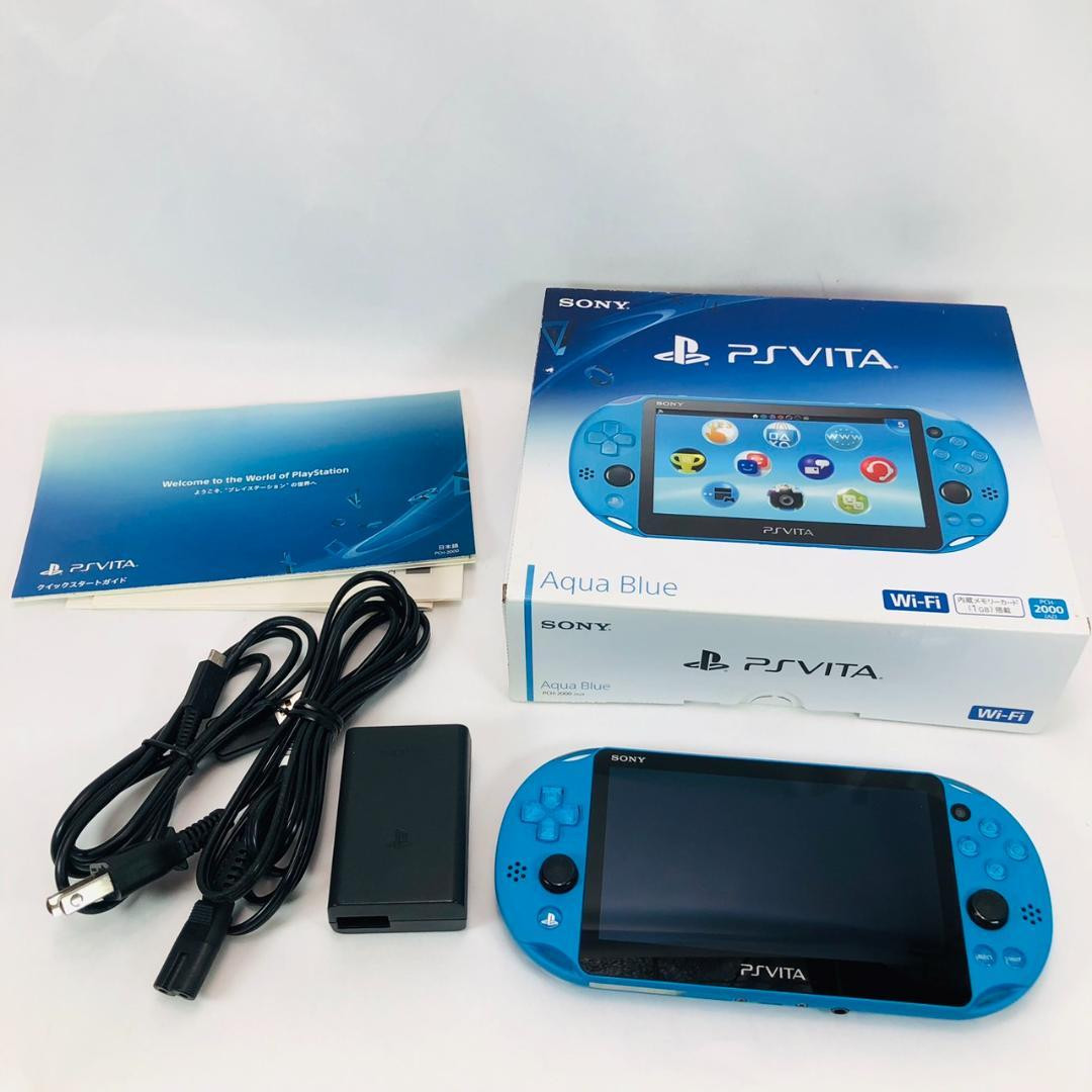 SONY PlayStation PS Vita PCH-2000ZA23 Aqua Blue Wi-Fi model Boxed Exc