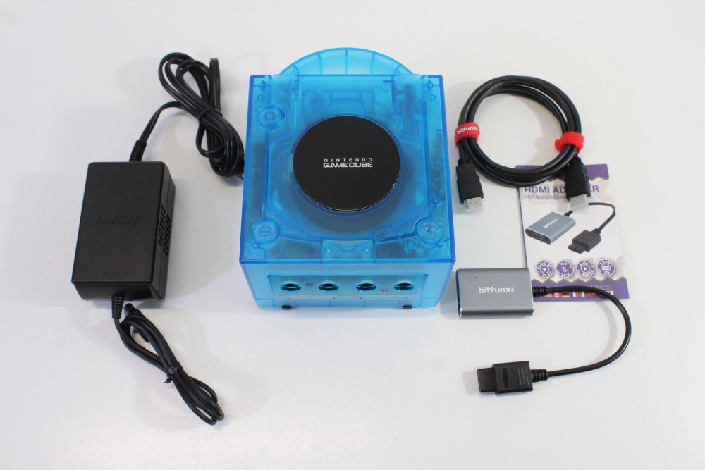 Nintendo Gamecube Console Clear Sky Ice Blue AC S-Video to HDMI NTSC-U/C DOL-001