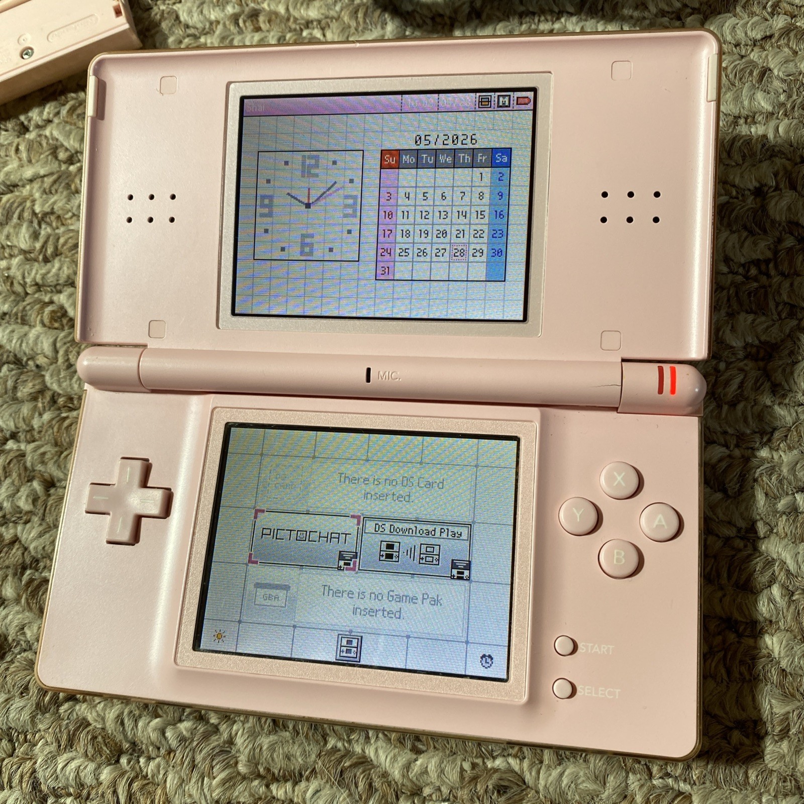 Nintendo DS Lite Coral Pink Handheld System WITH CHARGER AND STYLUS! USA Version