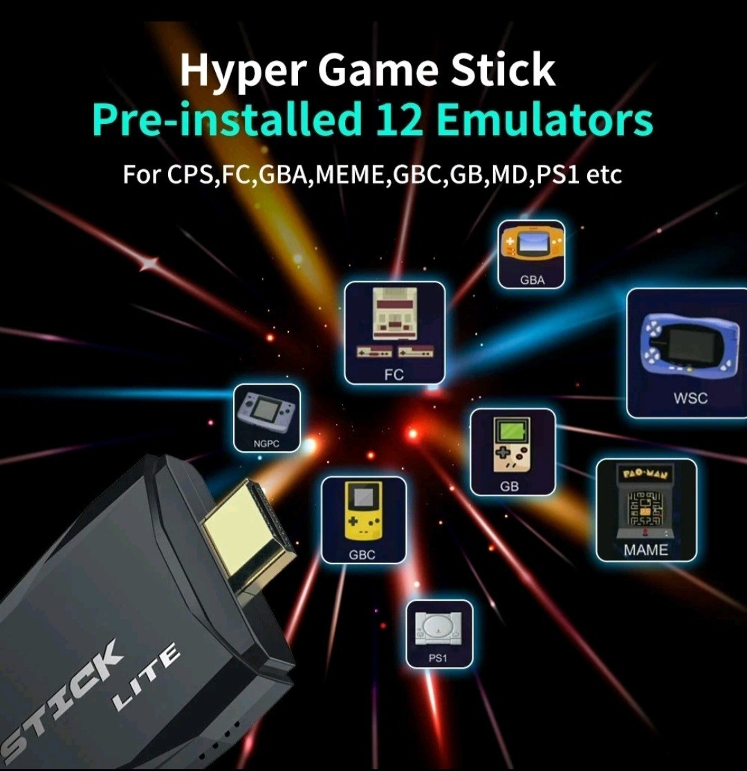 Wireless Retro Game Console, Retro Game Stick with Built-in 9 Emulators, 64GB…