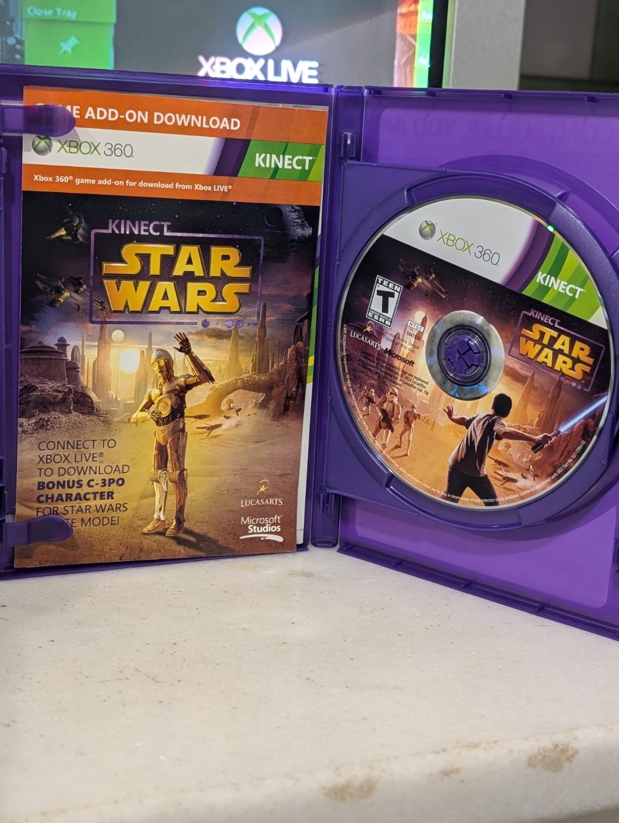 Microsoft Xbox 360 R2D2 Star Wars Console 320GB Kinect & Controller TESTED Works