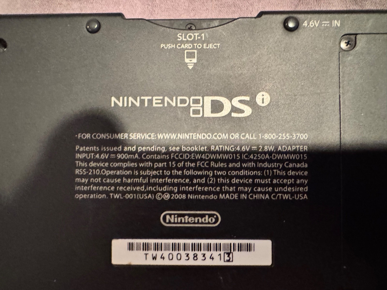 Nintendo DSi Handheld System w/ OEM Charger & Stylus Black TWL-001