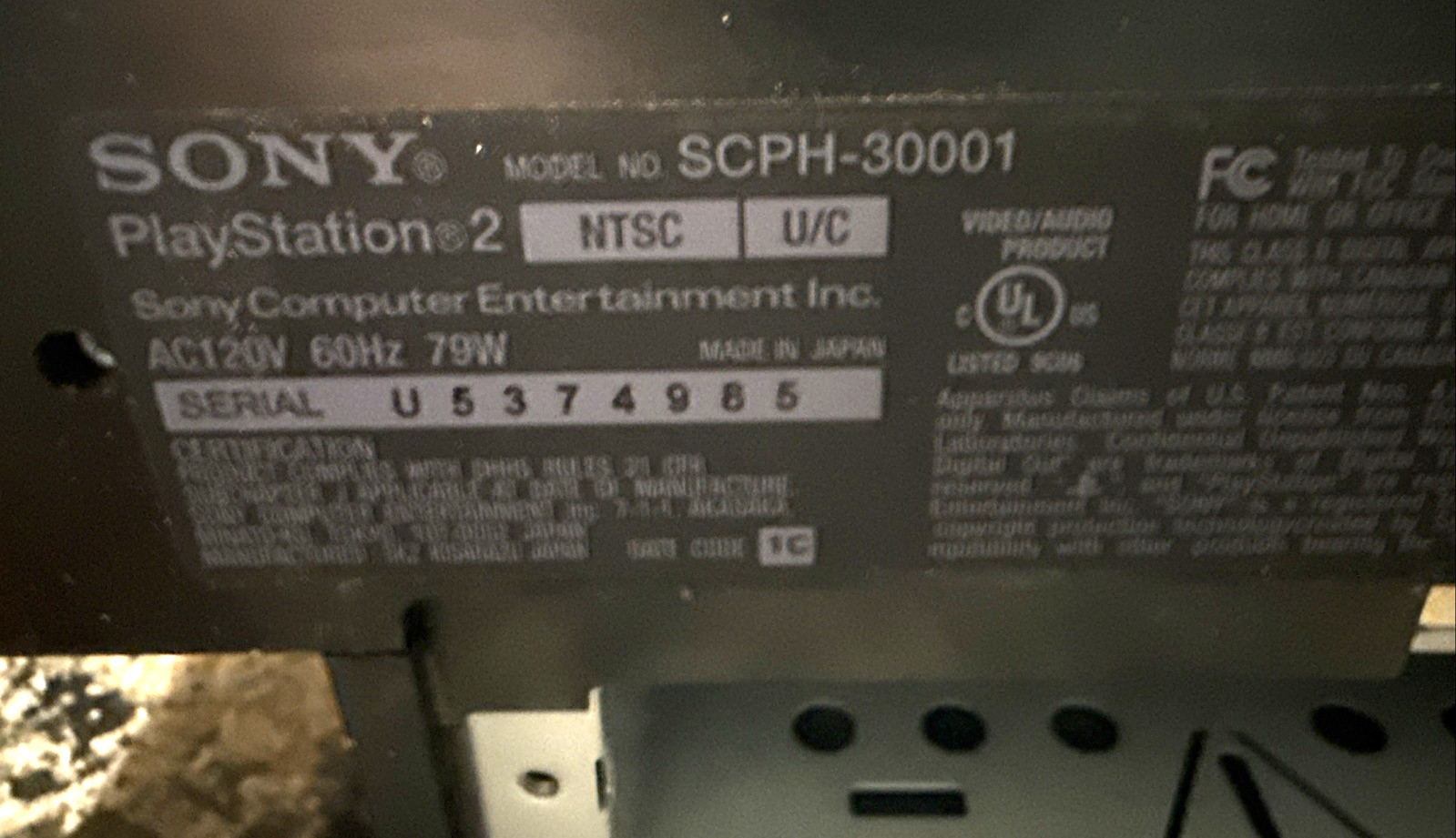 Sony PS2 PlayStation 2 Console SCPH-30001 Works 2-Controllers Network Adapt Box