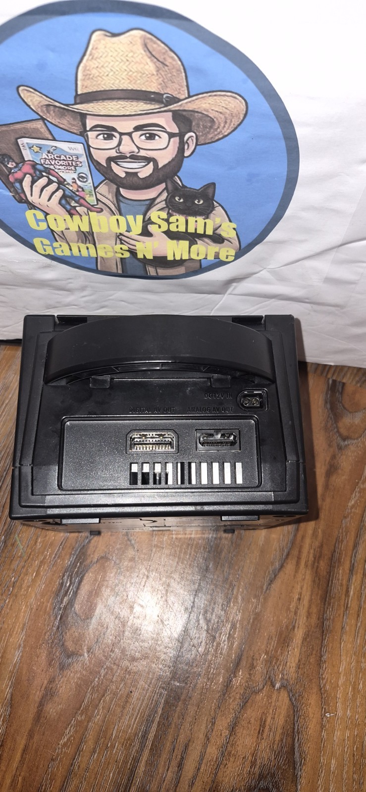 Nintendo GameCube Console Black with Cables, Memory Card, Hitman 2 Game