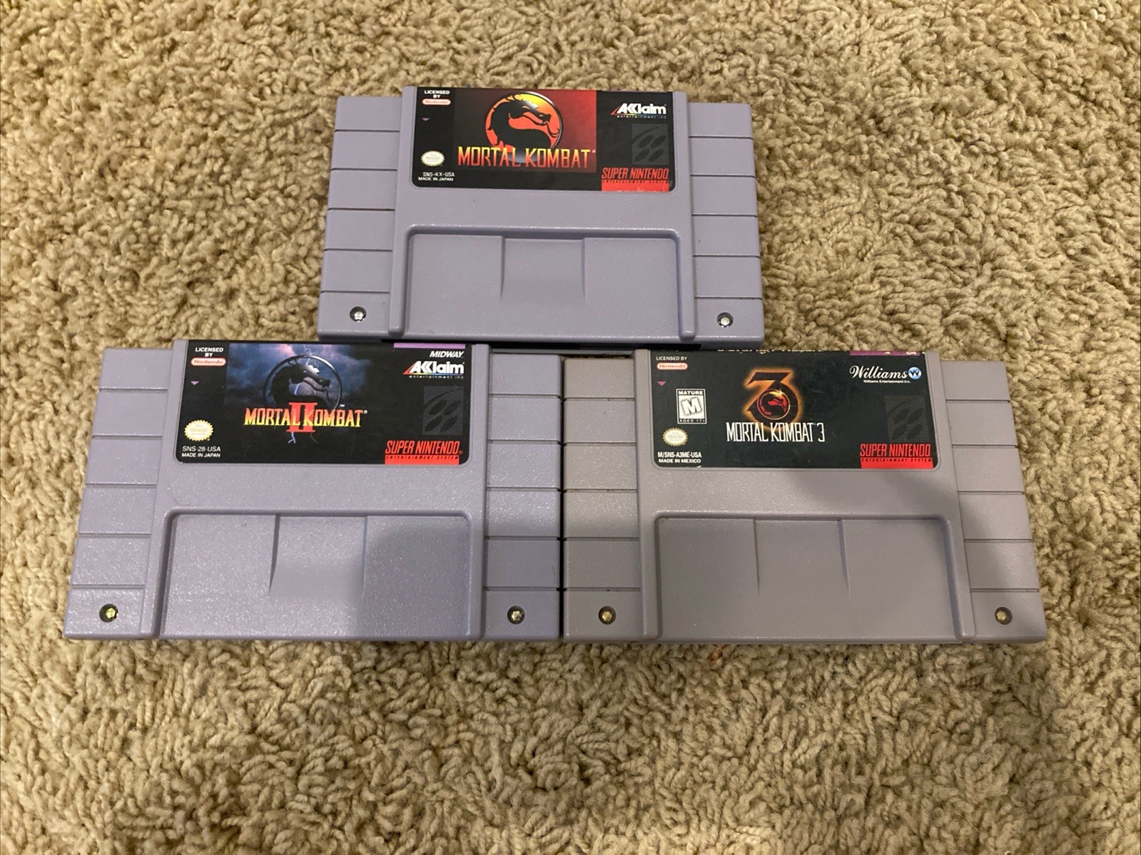 Super Nintendo System SNES Bundle – Mortal Kombat Game Lot – Tested!