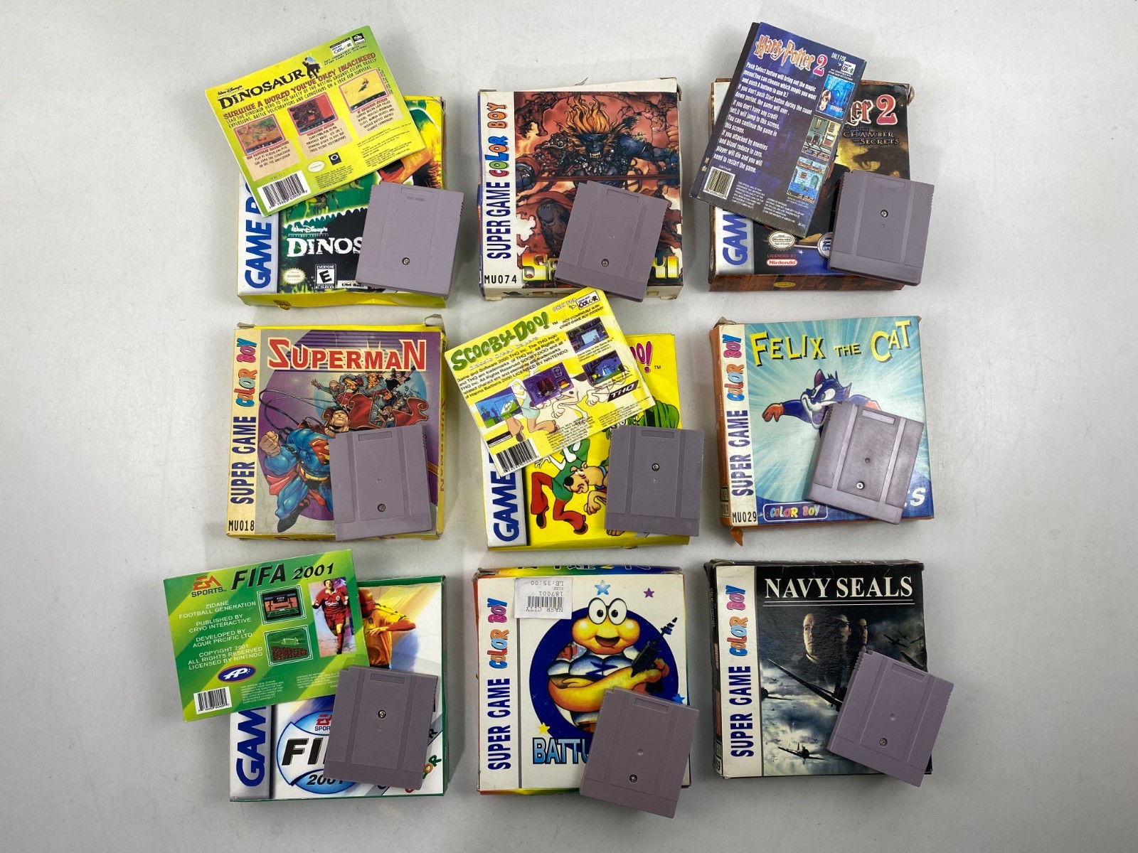 Nintendo Super Game Boy Color FELIX THE CAT Superman Harry PotterCartridge China