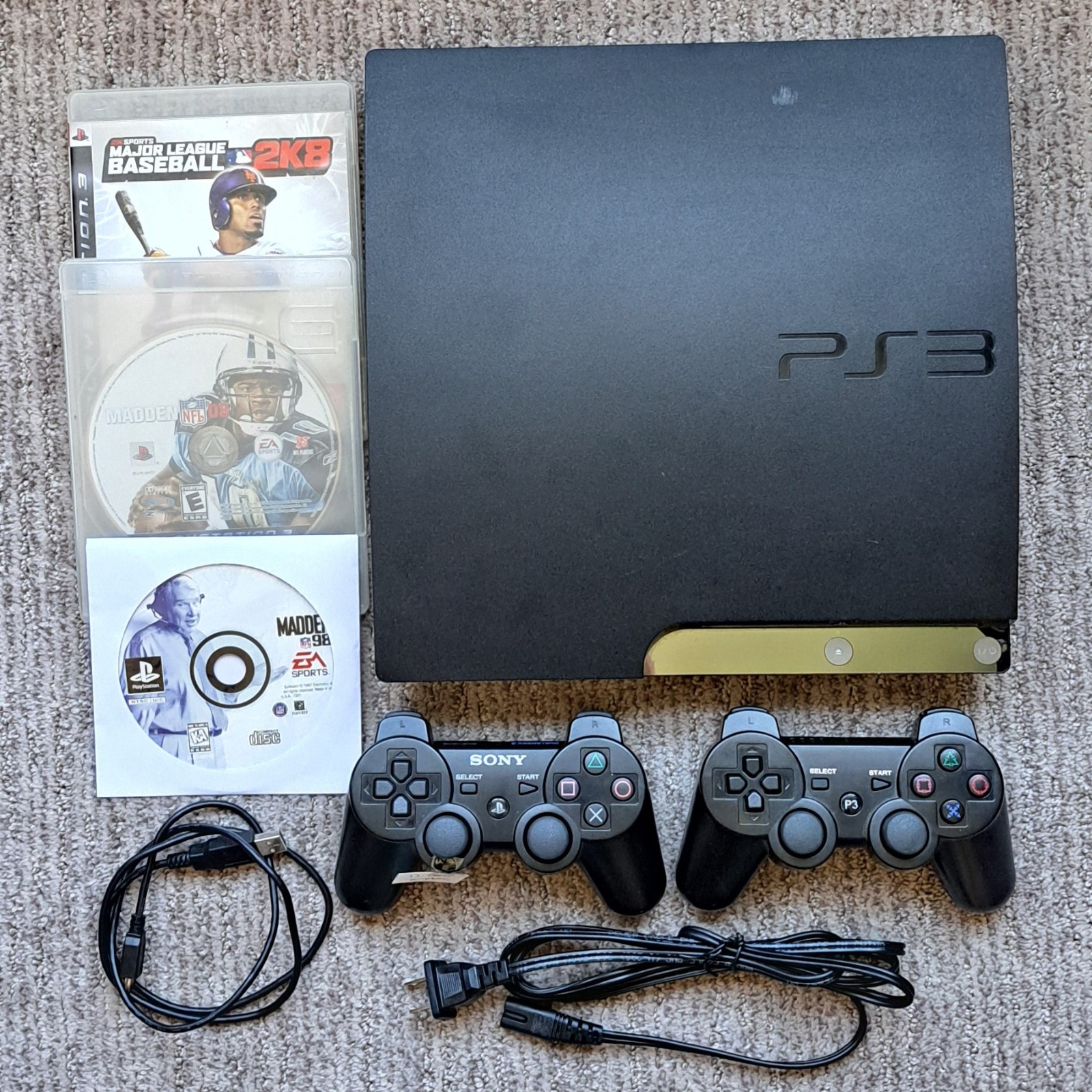 ✅ Sony PlayStation 3 PS3 Slim 120GB 2001a Console Bundle w/ Games, Controllers ✅