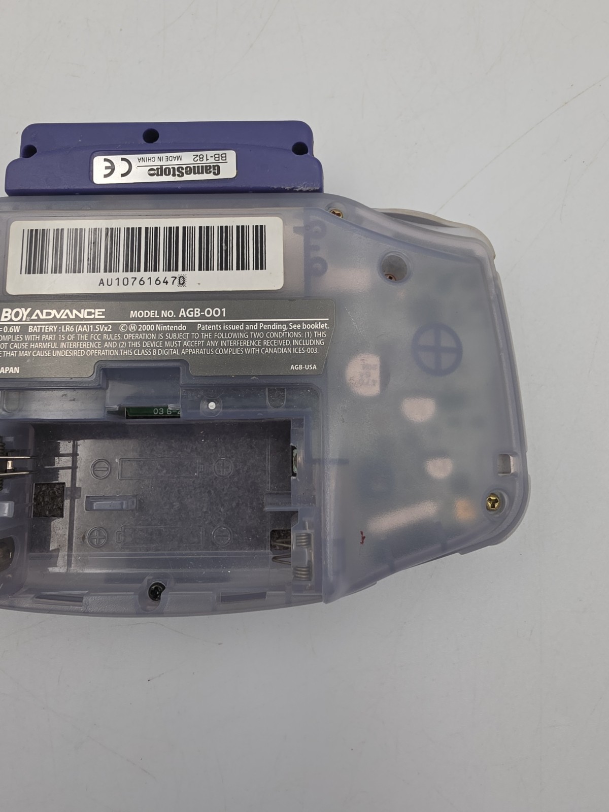 Nintendo Game Boy Advance Console System – Clear Glacier Tested – With Light!