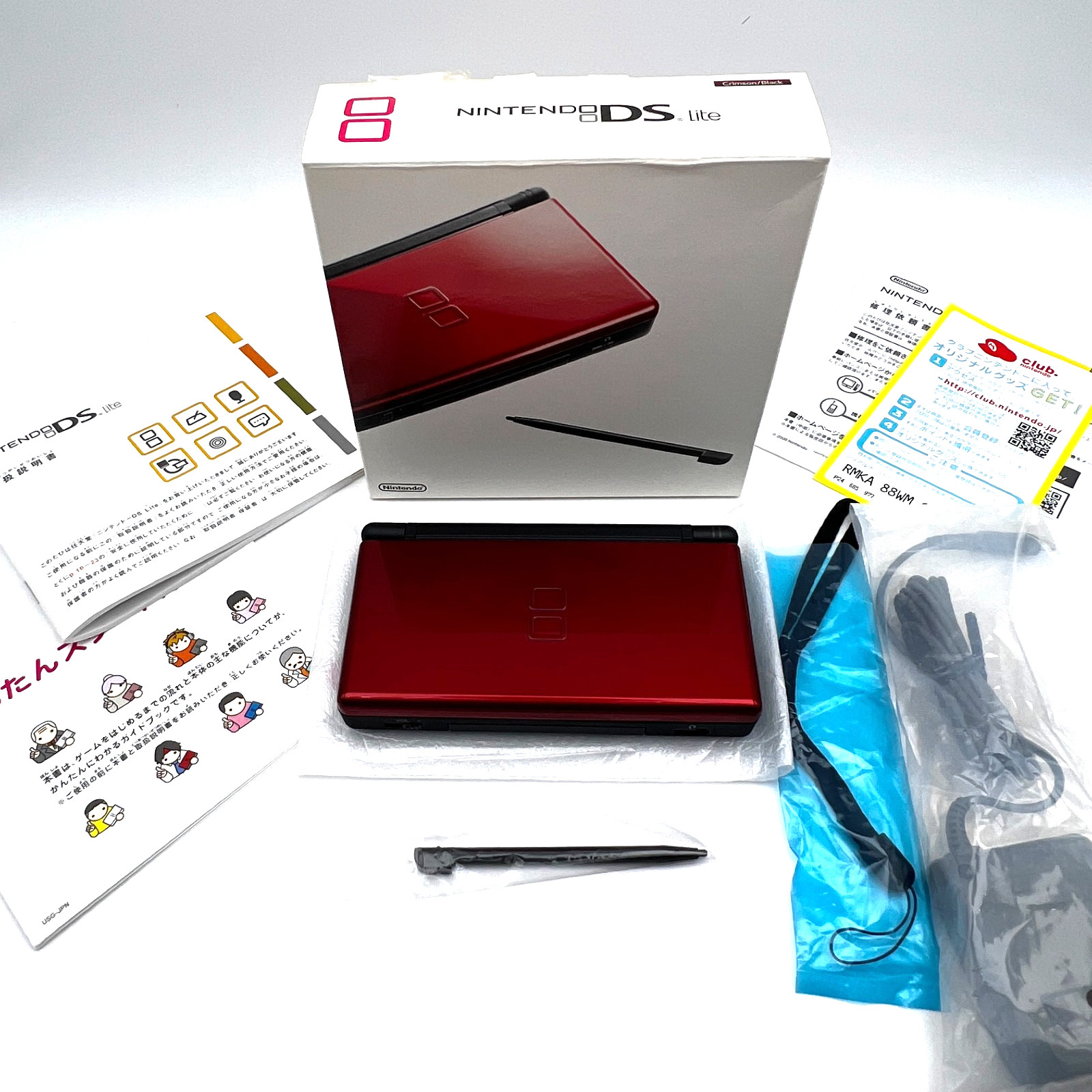 [MINT] Nintendo DS Lite Crimson Black Console Japanese ver. BOXED Unused-look