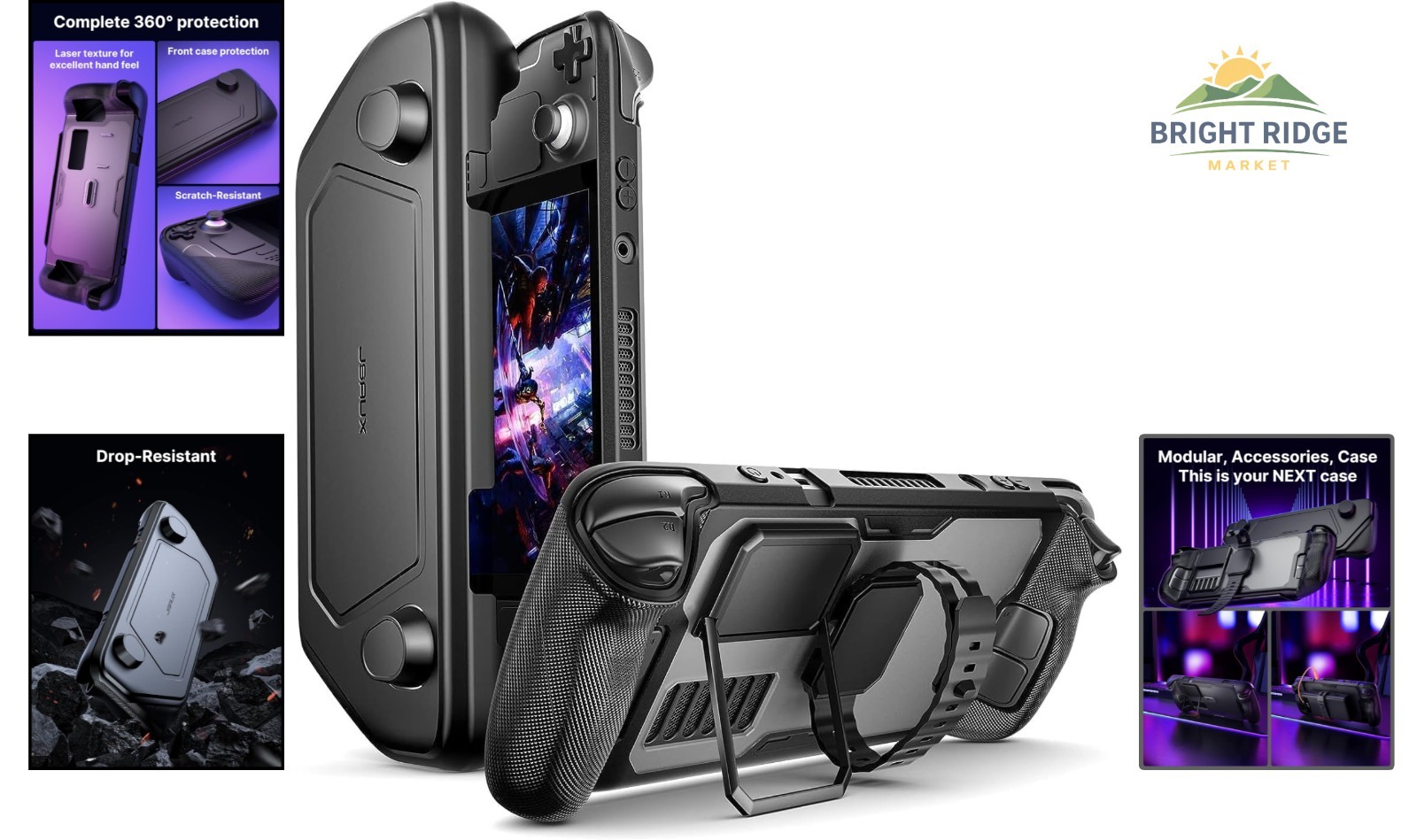 Tri-Fold Wallet Style Case for Steam Deck with Shockproof and Anti-Slip Features