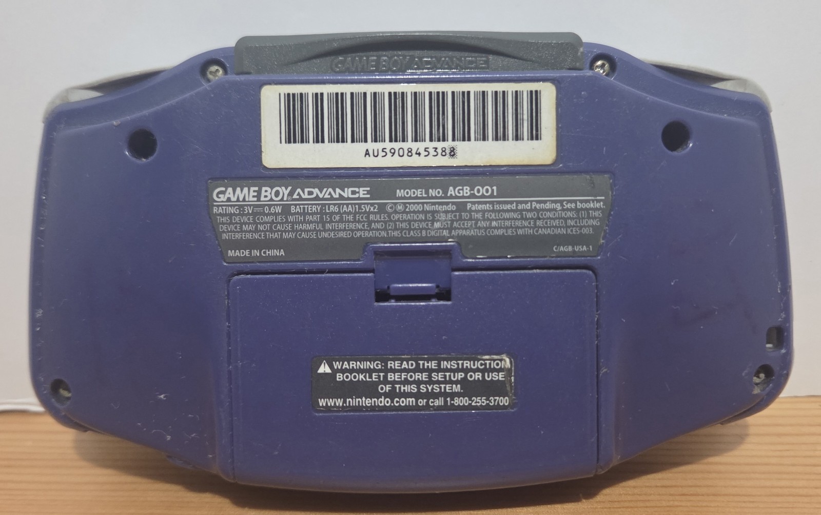 Nintendo Game Boy Advance GBA Console AGB-001 – Indigo Purple Bundle