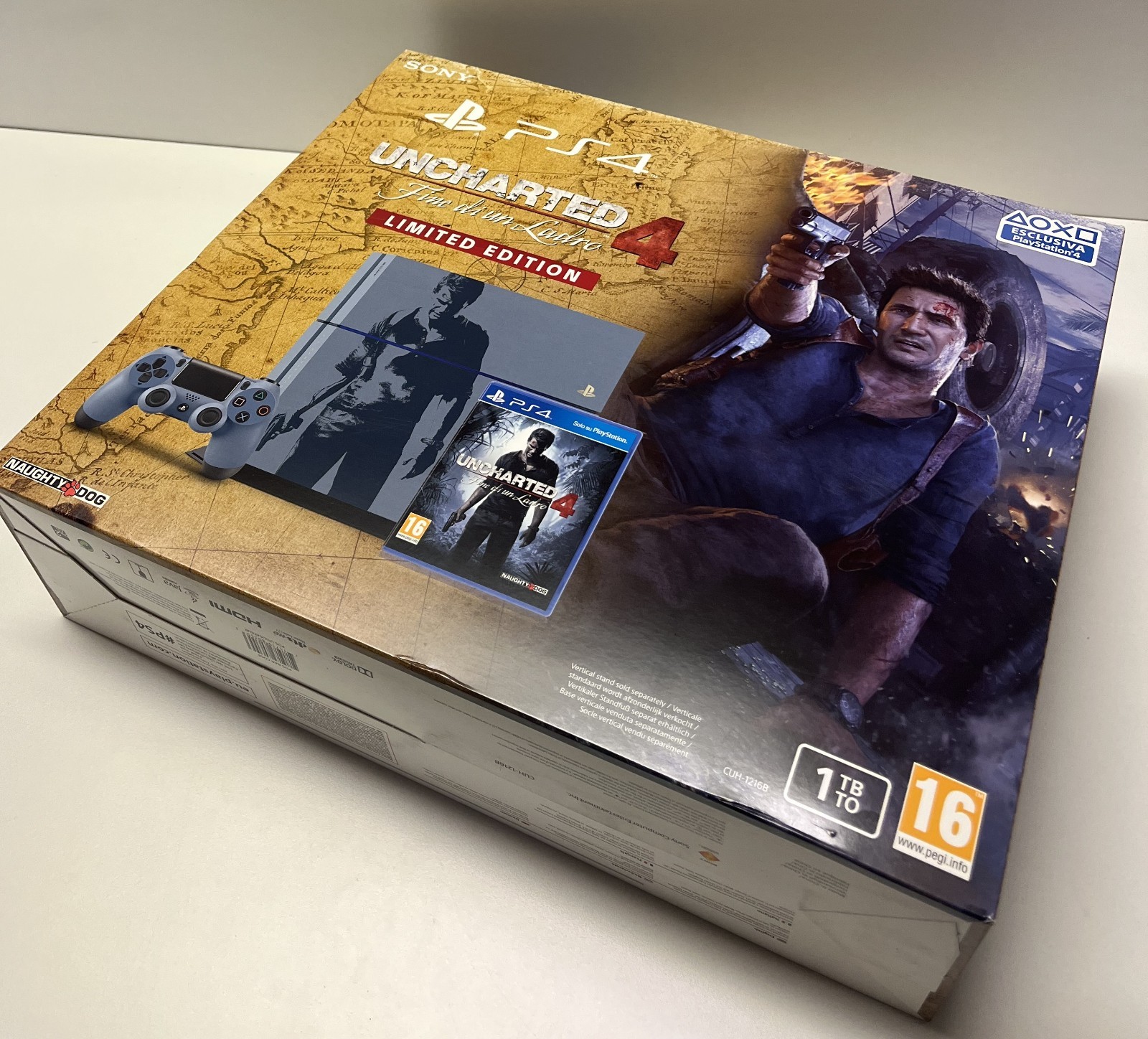 PS4 CONSOLE 1TB LIMITED EDITION UNCHARTED 4 BLUE LIMITED NEW FACTORY SEALED 2019