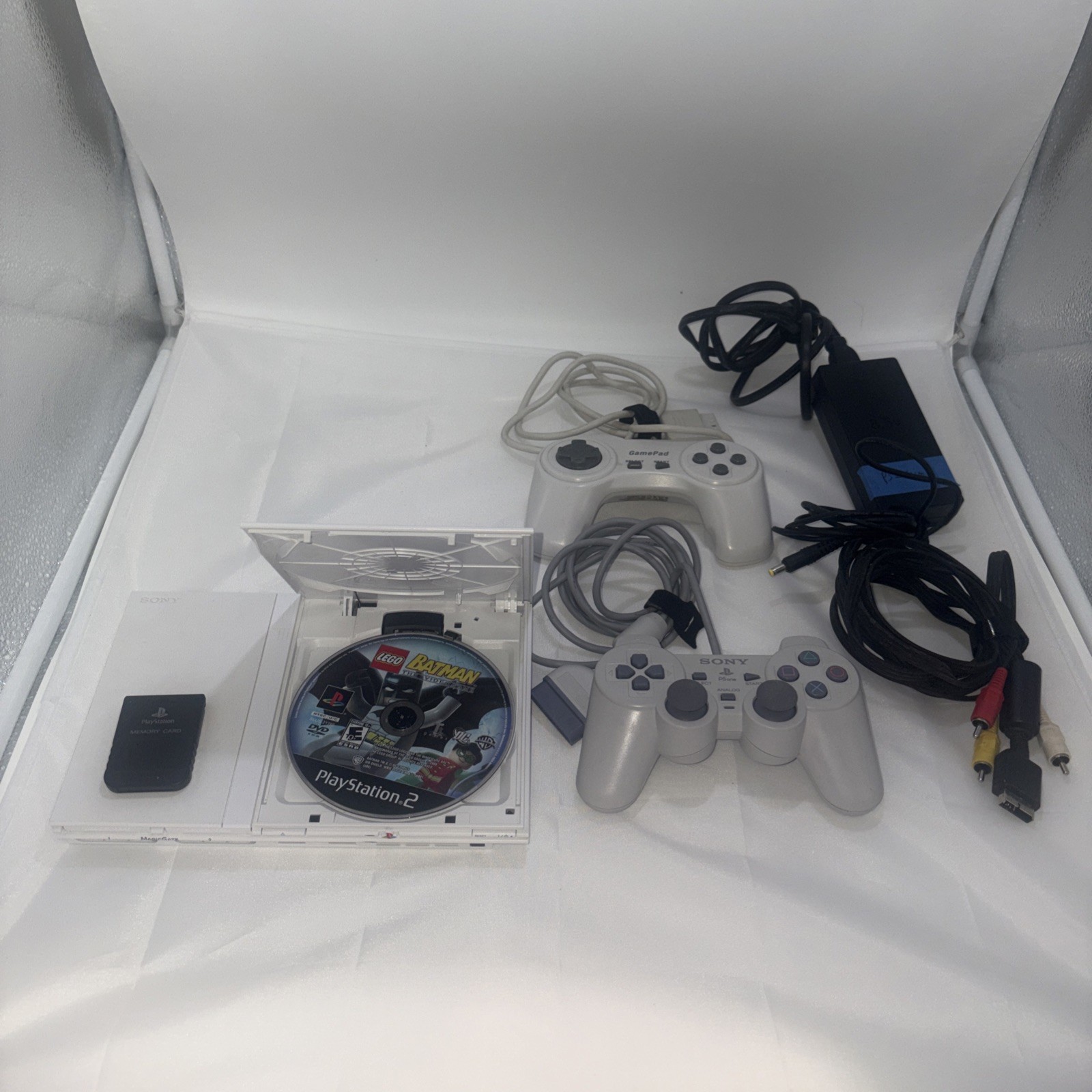 Sony PlayStation 2 White Slim OEM Bundle– Clean, Tested, Ready to Play + 1 Game