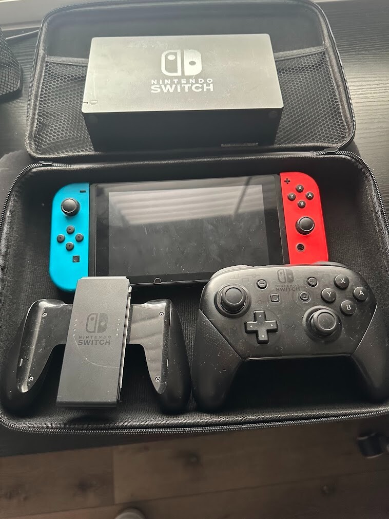 Nintendo Switch 32GB Gray Console with Neon Red and Neon Blue Joy-Con