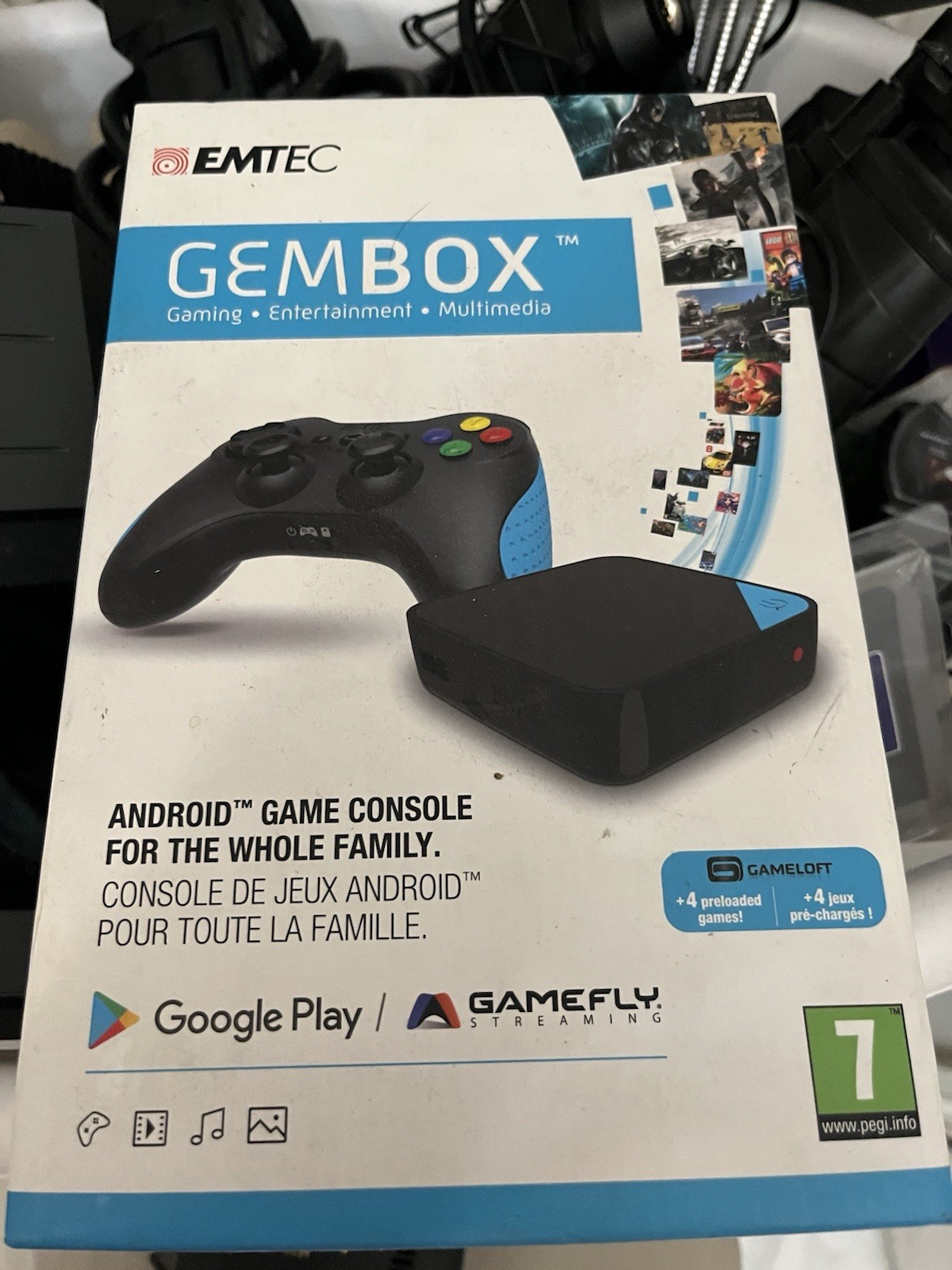 EMTEC Gem Box Android Microconsole Wi-Fi Game Streaming Preloaded Games